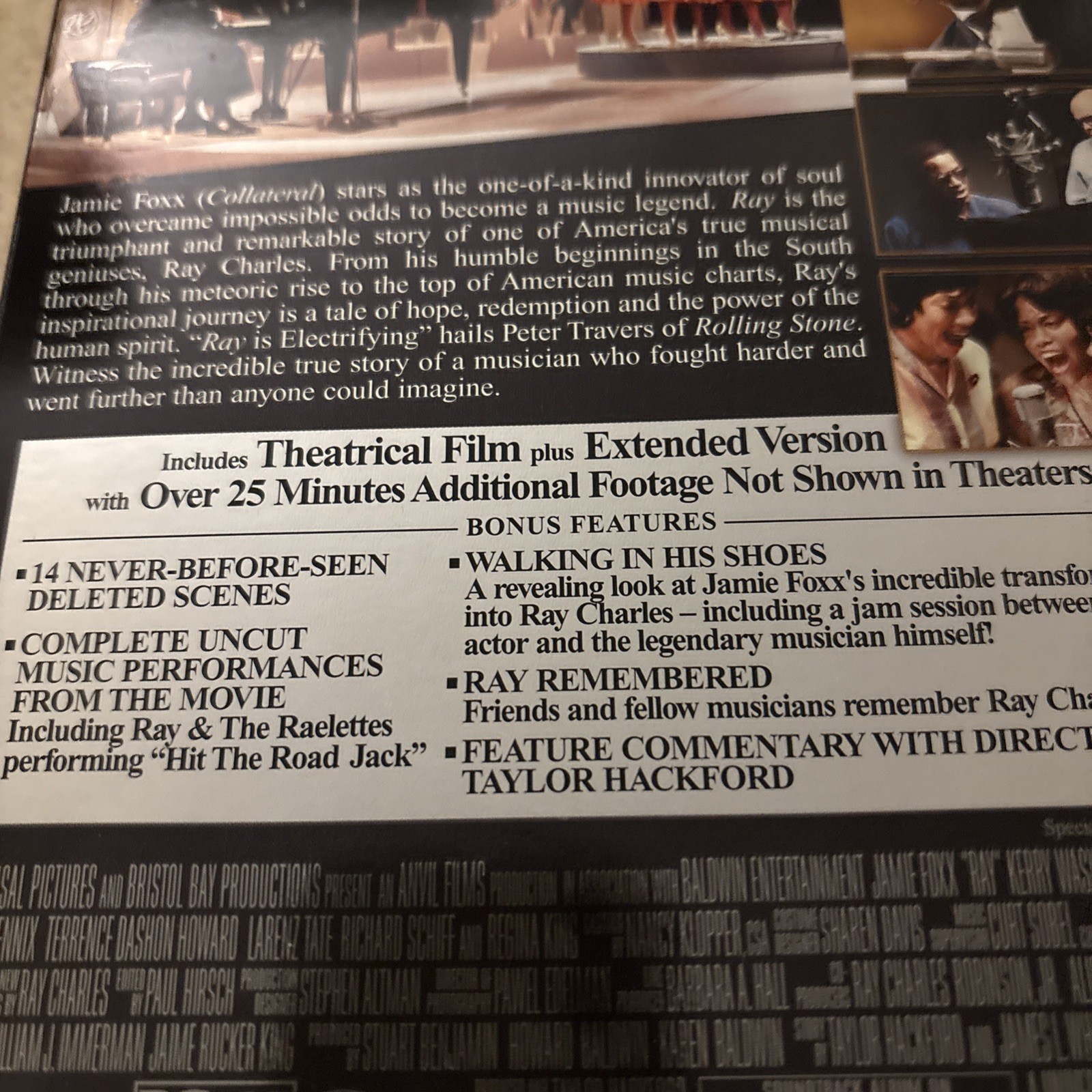 Ray DVD Widescreen Theatrical/Extended Versions Jamie Foxx Like New Free Ship