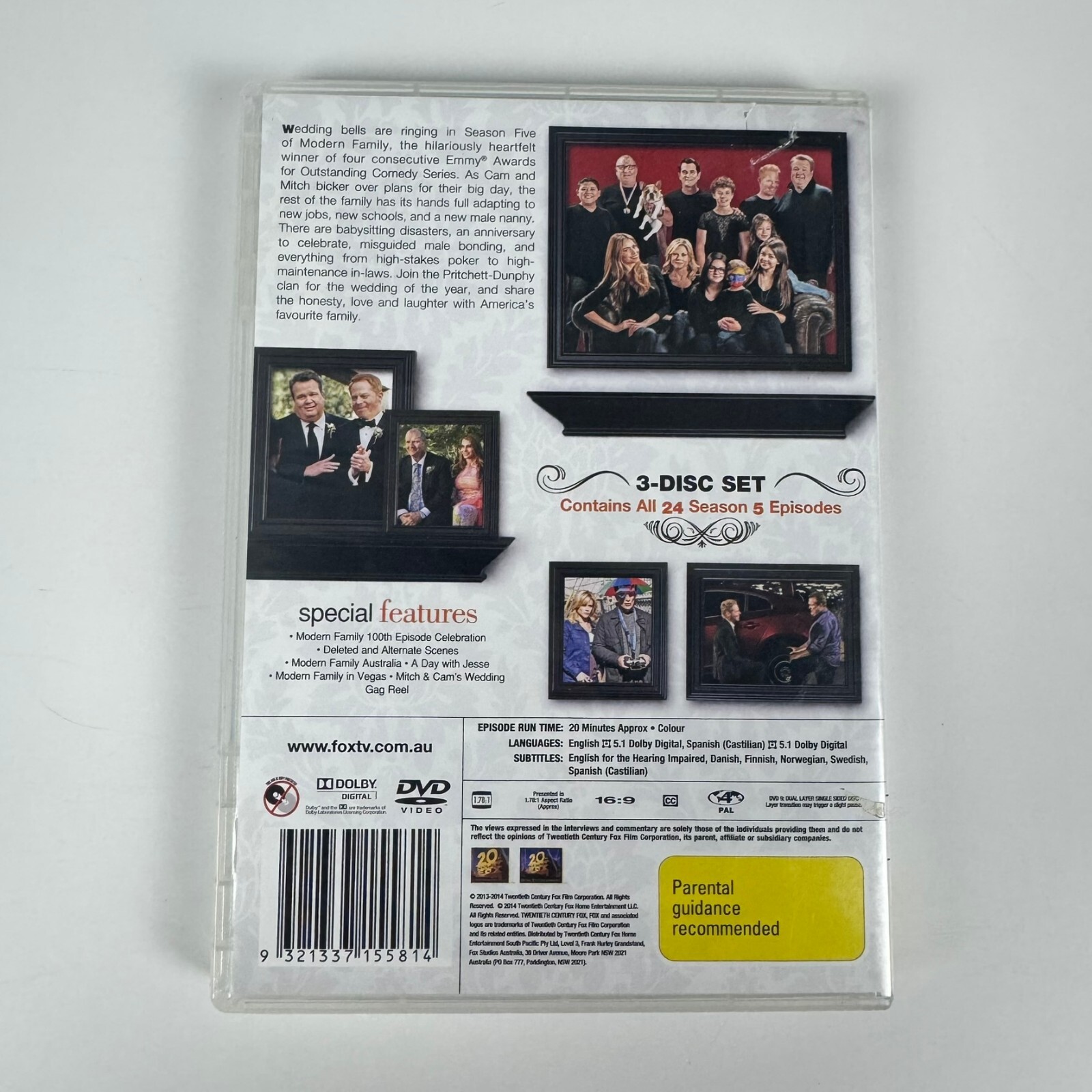 Modern Family : Seasons 1, 2, 3, 4 and 5 (DVD 2014 17 discs) Region 4