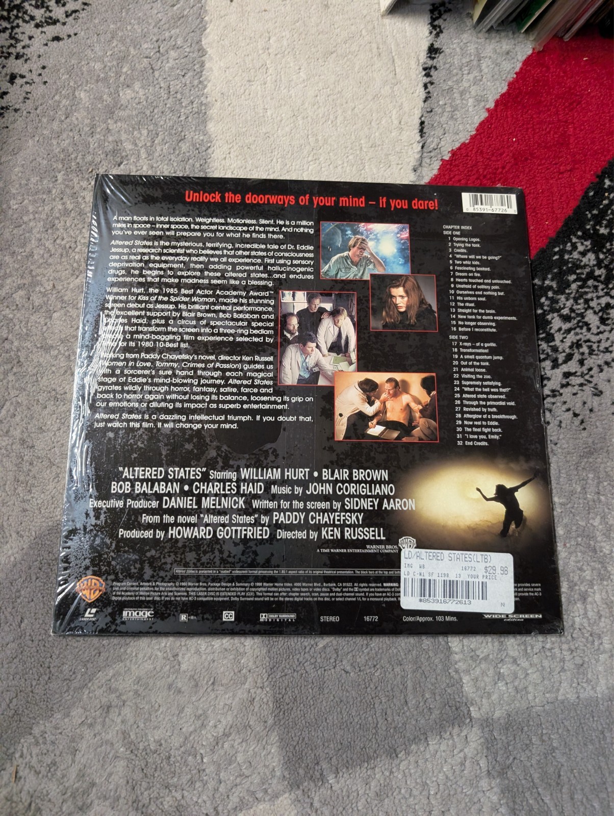Altered States Laserdisc WS AC3 William Hurt Blair Brown