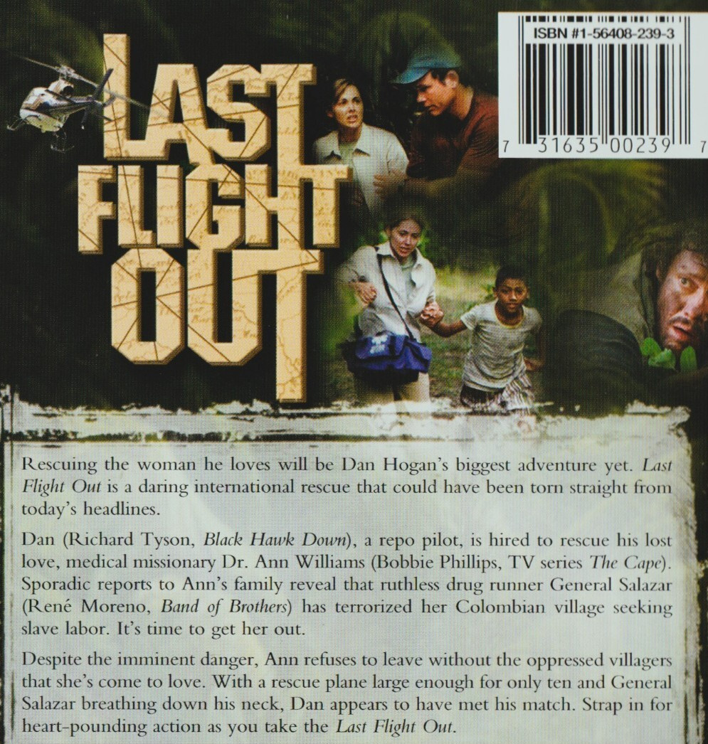 Last Flight Out – Richard Tyson, Bobbie Phillips (2003 DVD NR) V.G. Condition