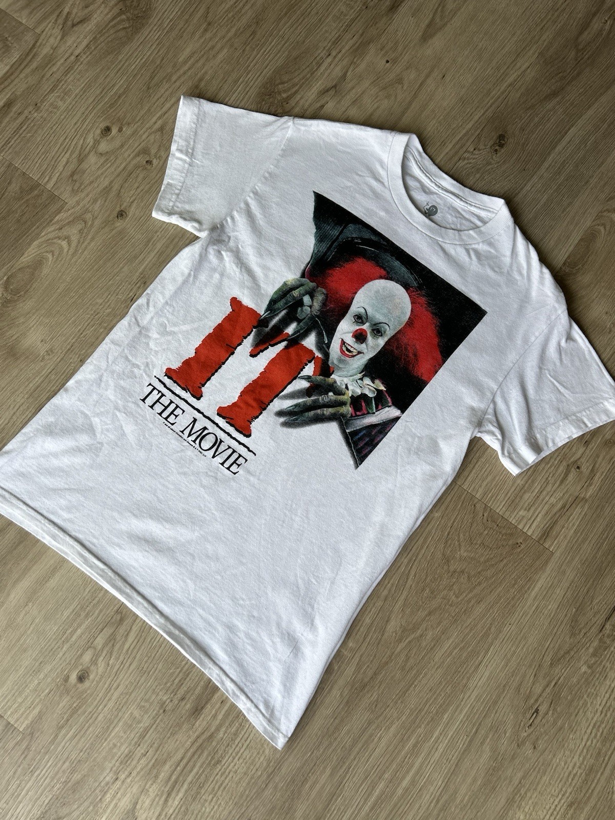 IT The Movie Pennywise White Graphic T-Shirt Horror Film Clothing Top Size Small