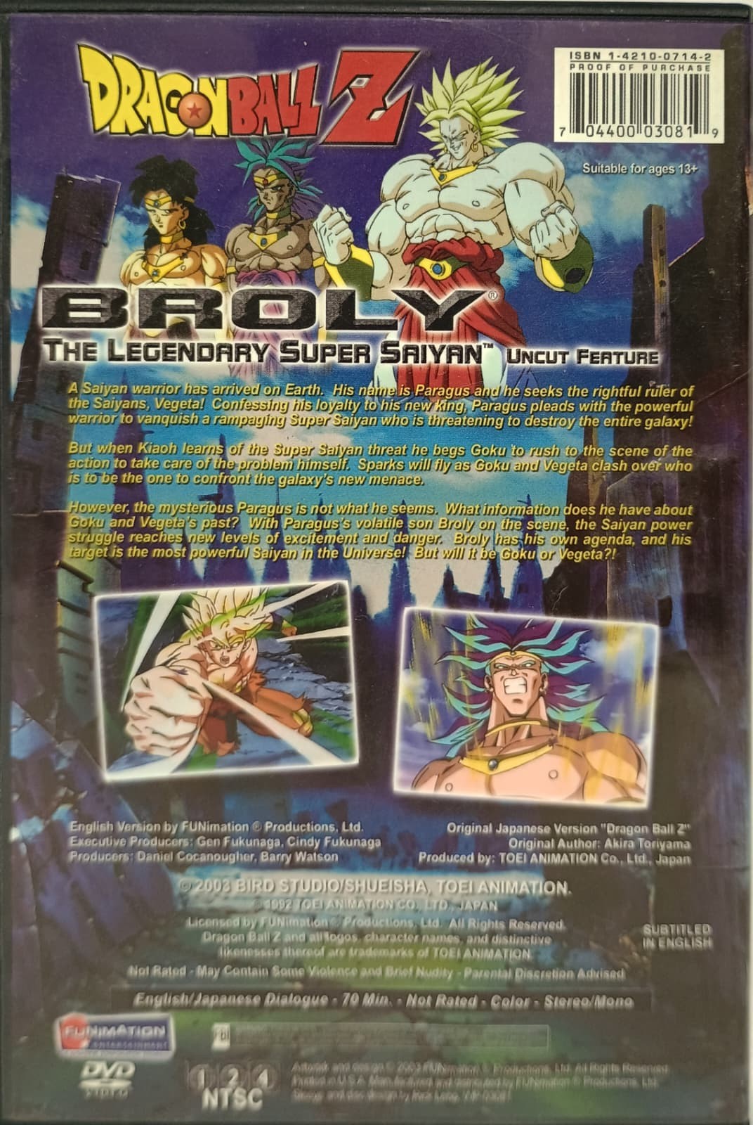 Dragon Ball Z: Broly The Legendary Super Saiyan DVD (2003) Uncut Funimation RARE