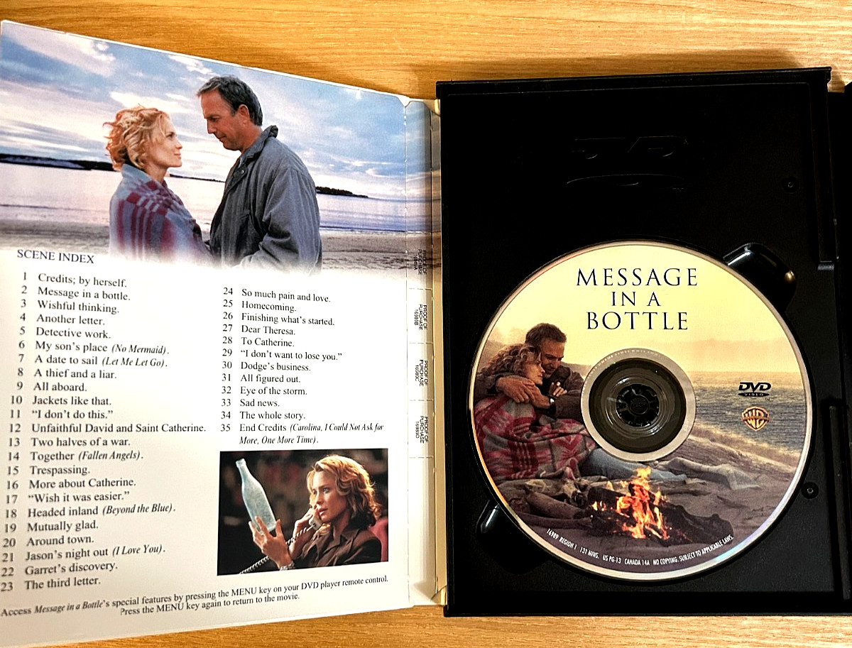 Message in a Bottle DVD Kevin Costner Ships Same Day With Tracking