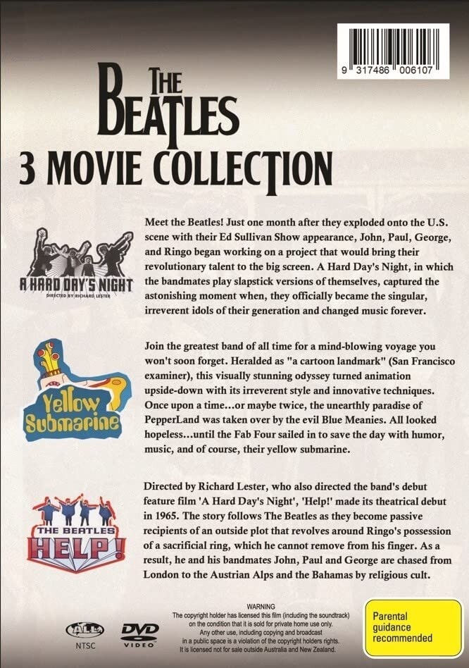 The Beatles – 3 Movie Collection – Yellow Submarine / HELP! / A Hard Day’s Night