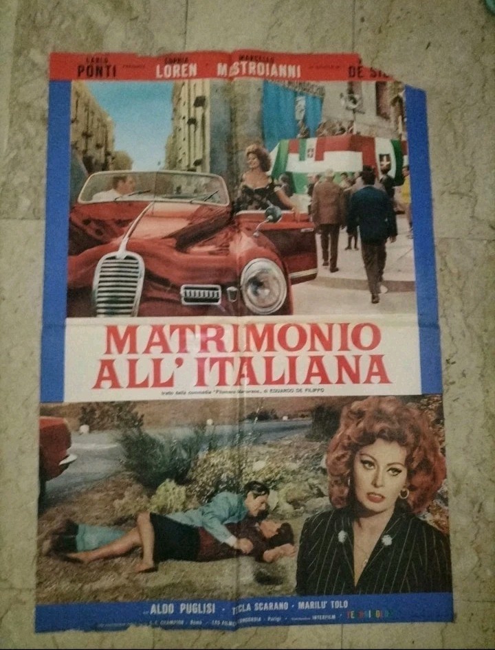 Lotto Film Matrimonio all’ Italiana poster LOREN MASTROIANNI Commedia