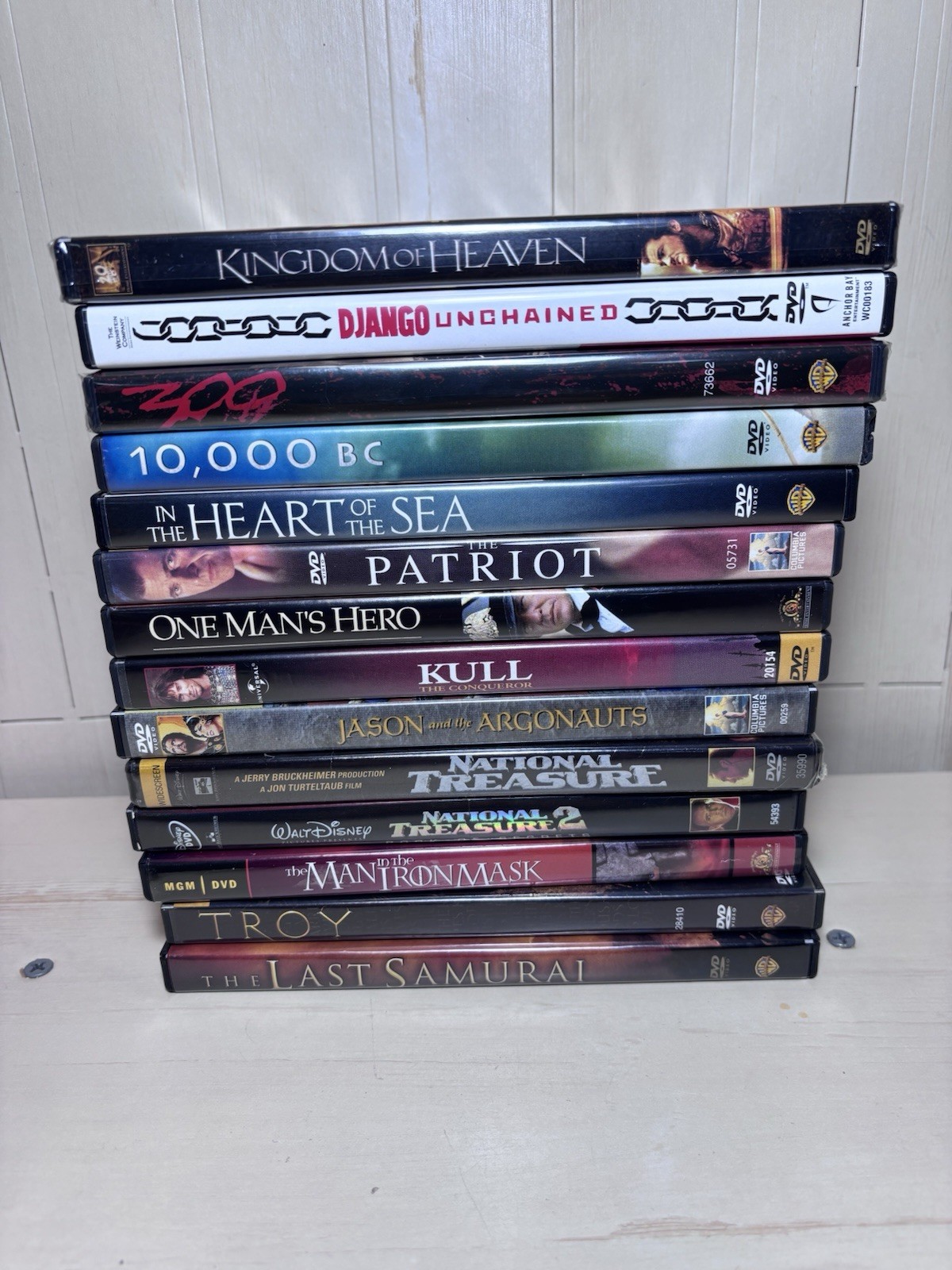 DVD Lot of 14 Action Movies, Troy, Kull, Patriot, 300, 10000 BC, Django,