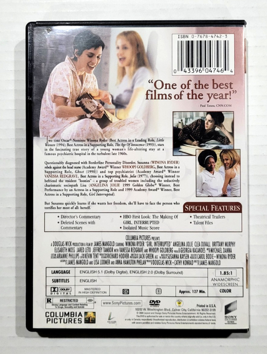 Girl, Interrupted (DVD, 1999) Winona Ryder, Angela Jolie