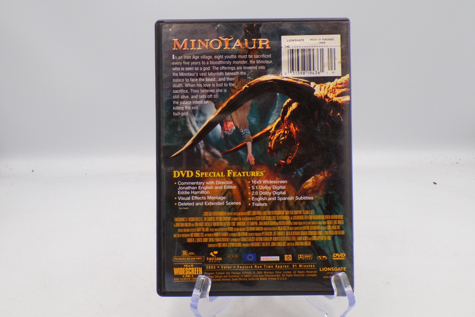 Minotaur DVD 2005 Horror Fantasy Lionsgate Rutger Hauer Tony Todd
