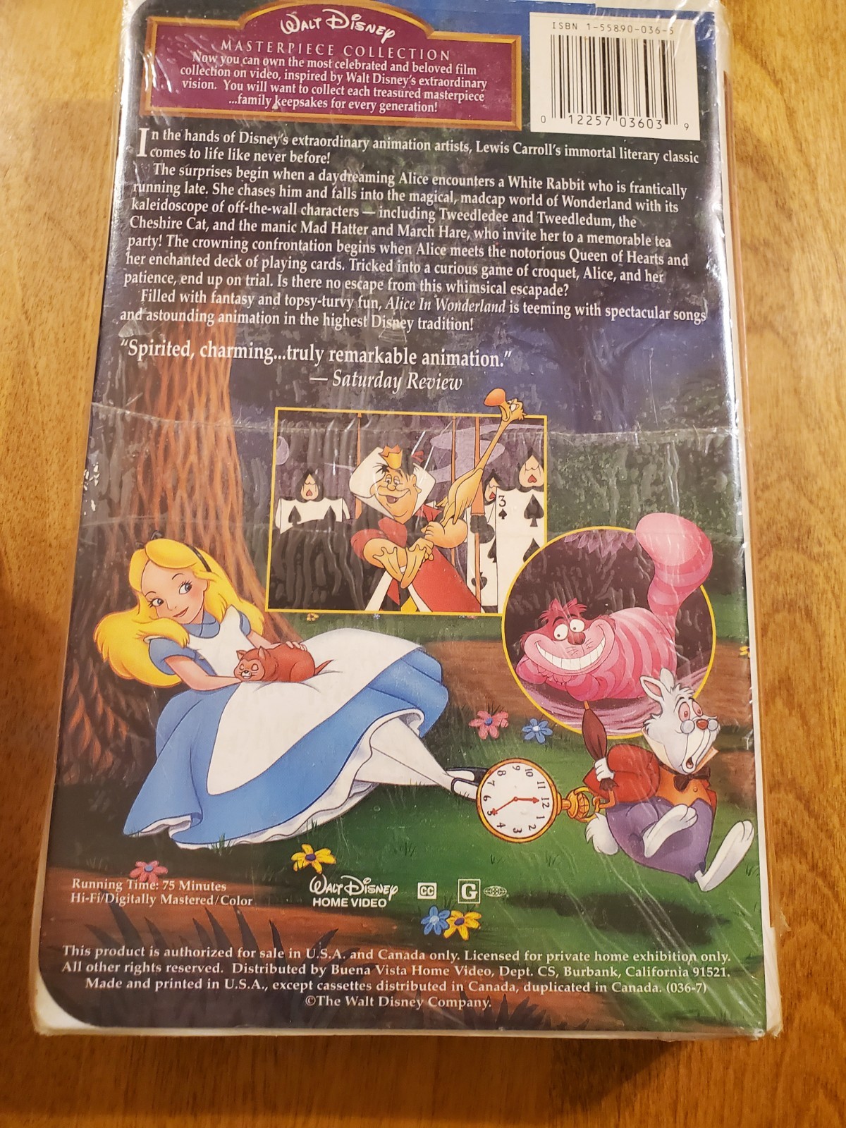 Walt Disney Alice In Wonderland Masterpiece Collection VHS Classic Animated Film