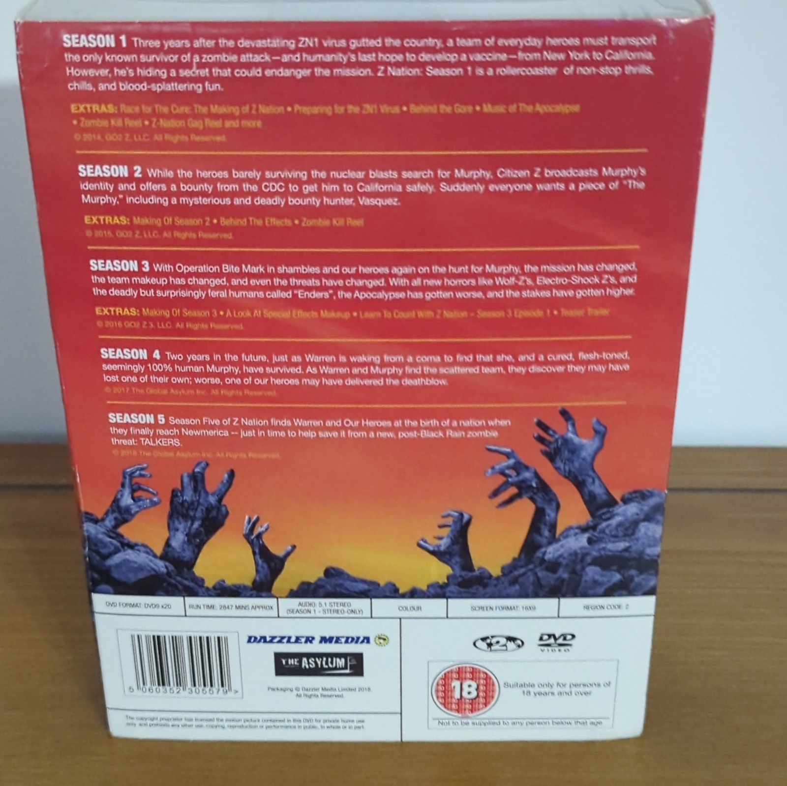 Z Nation Seasons 1-5 DVD Box Set Dazzler Media Region 2 PAL 16:9