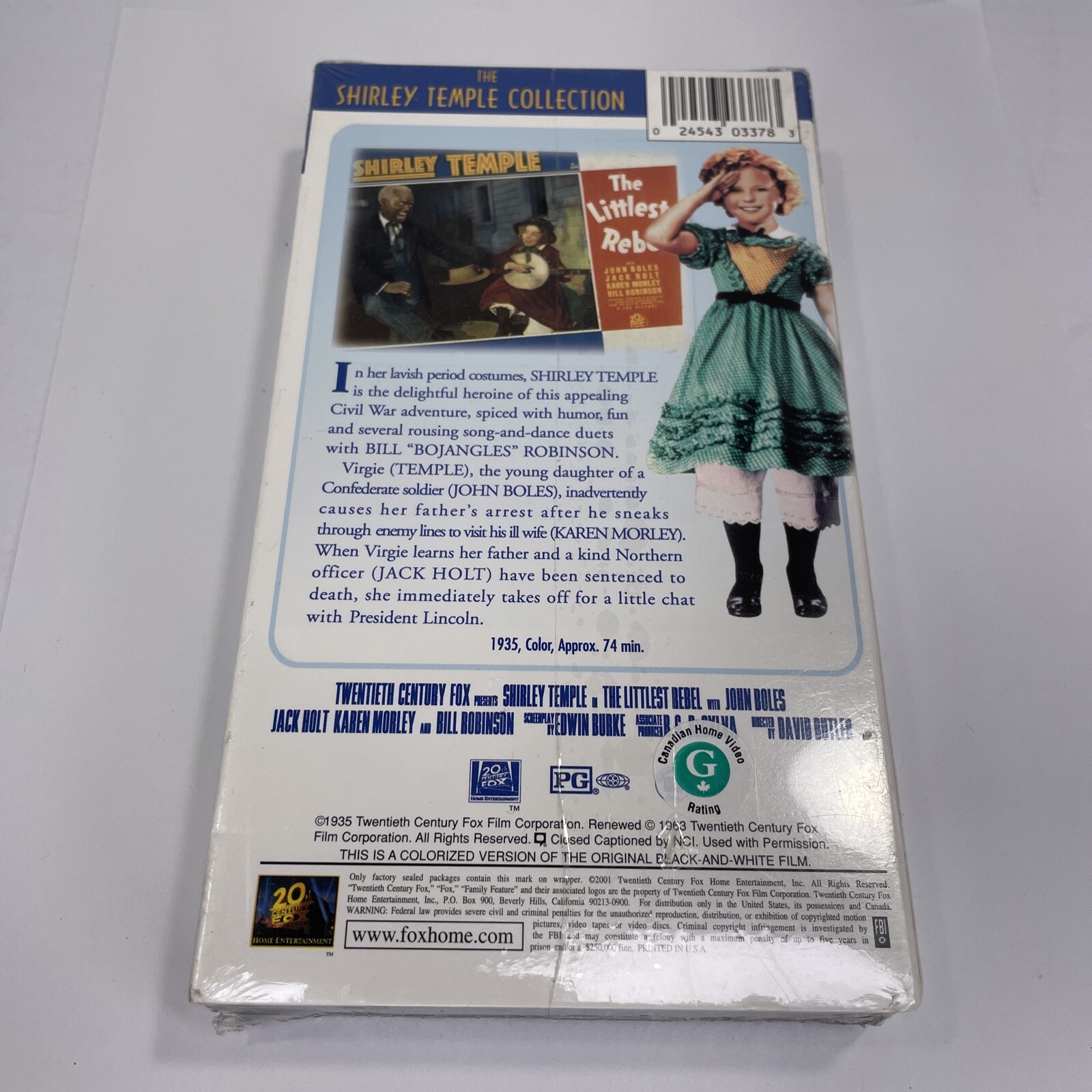 The Littlest Rebel, Shirley Temple John Boles 1935 (2001, VHS) Brand New Sealed