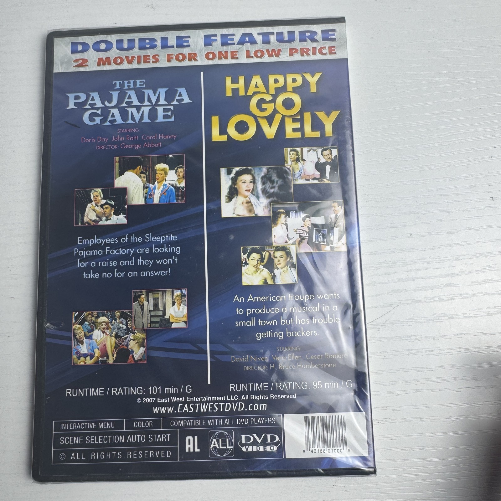 The Pajama Game & Happy Go Lovely DVD Double Feature Doris Day David Niven New