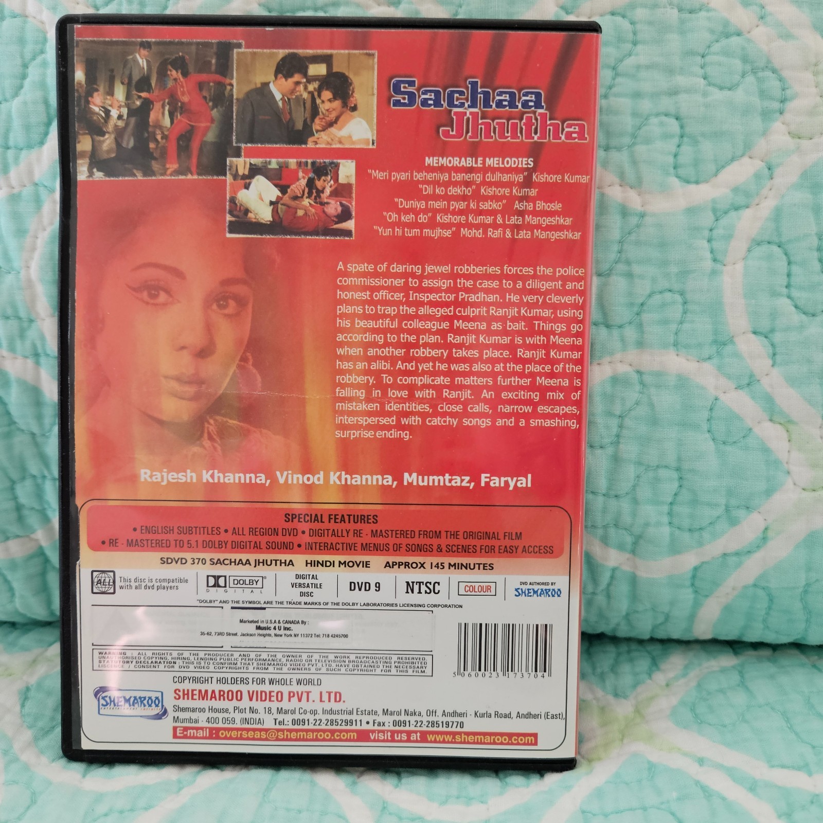 Lot of 10 Bollywood DVDs – Classics of the 60s and 70s