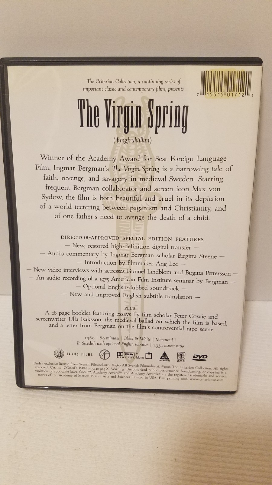 THE VIRGIN SPRING (1960) Ingmar Bergman MAX VON SYDOW – CRITERION DVD