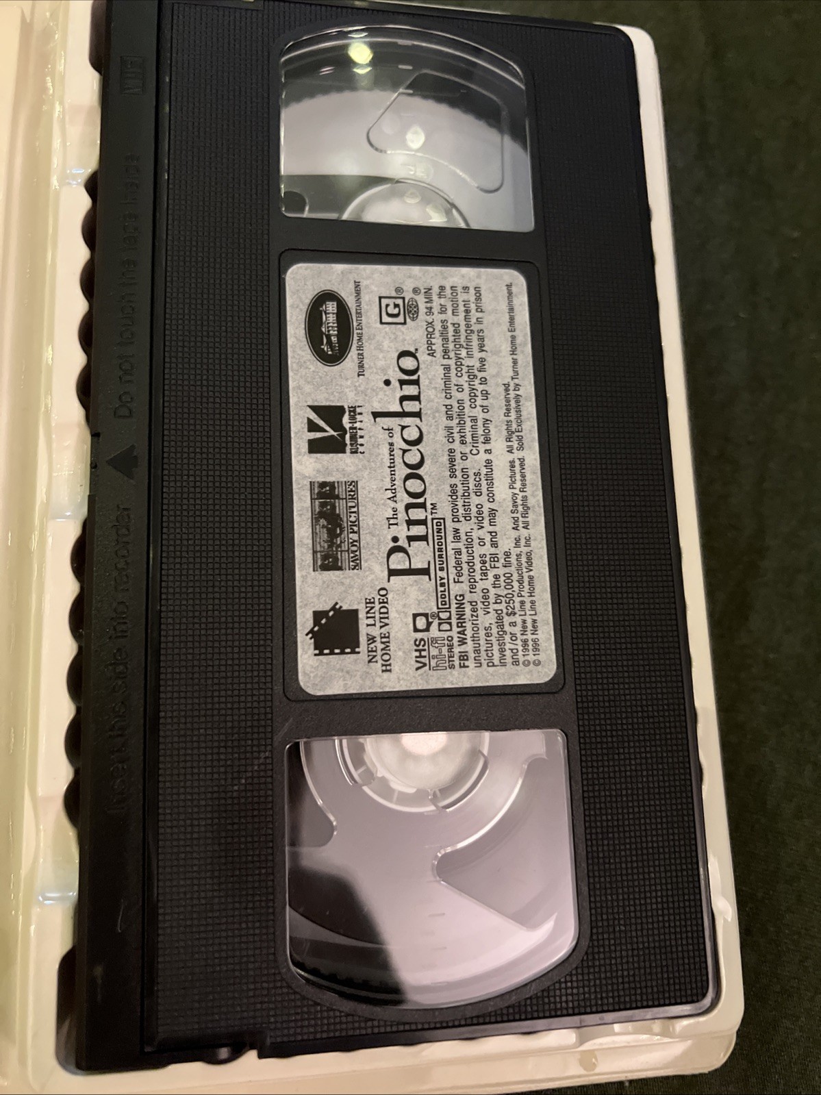 The Adventures of Pinocchio VHS tape hologram cover, Martin Landau Clamshell ￼