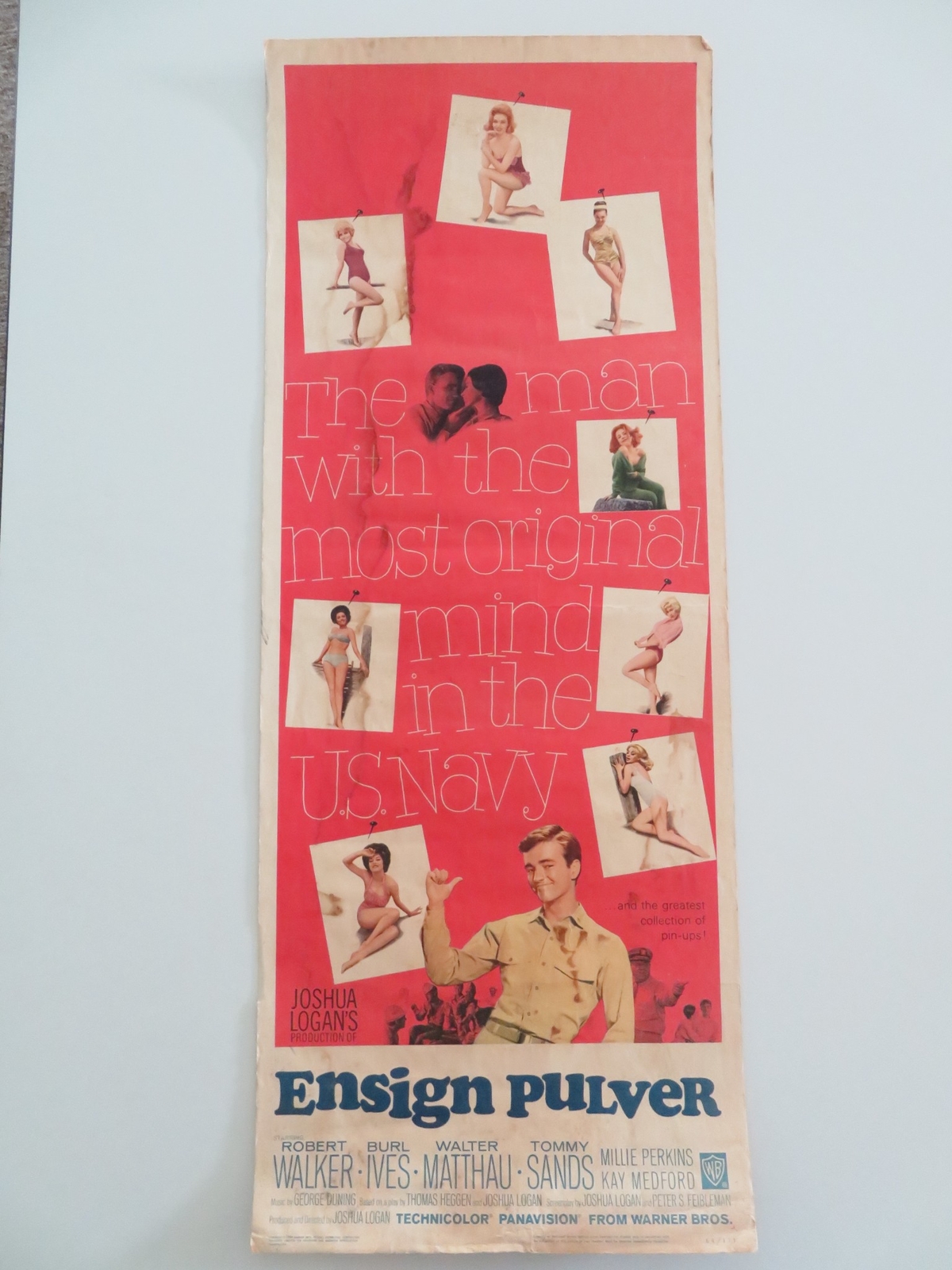 ENSIGN PULVER US INSERT POSTER ROBERT WALKER JR. BURL IVES 1964
