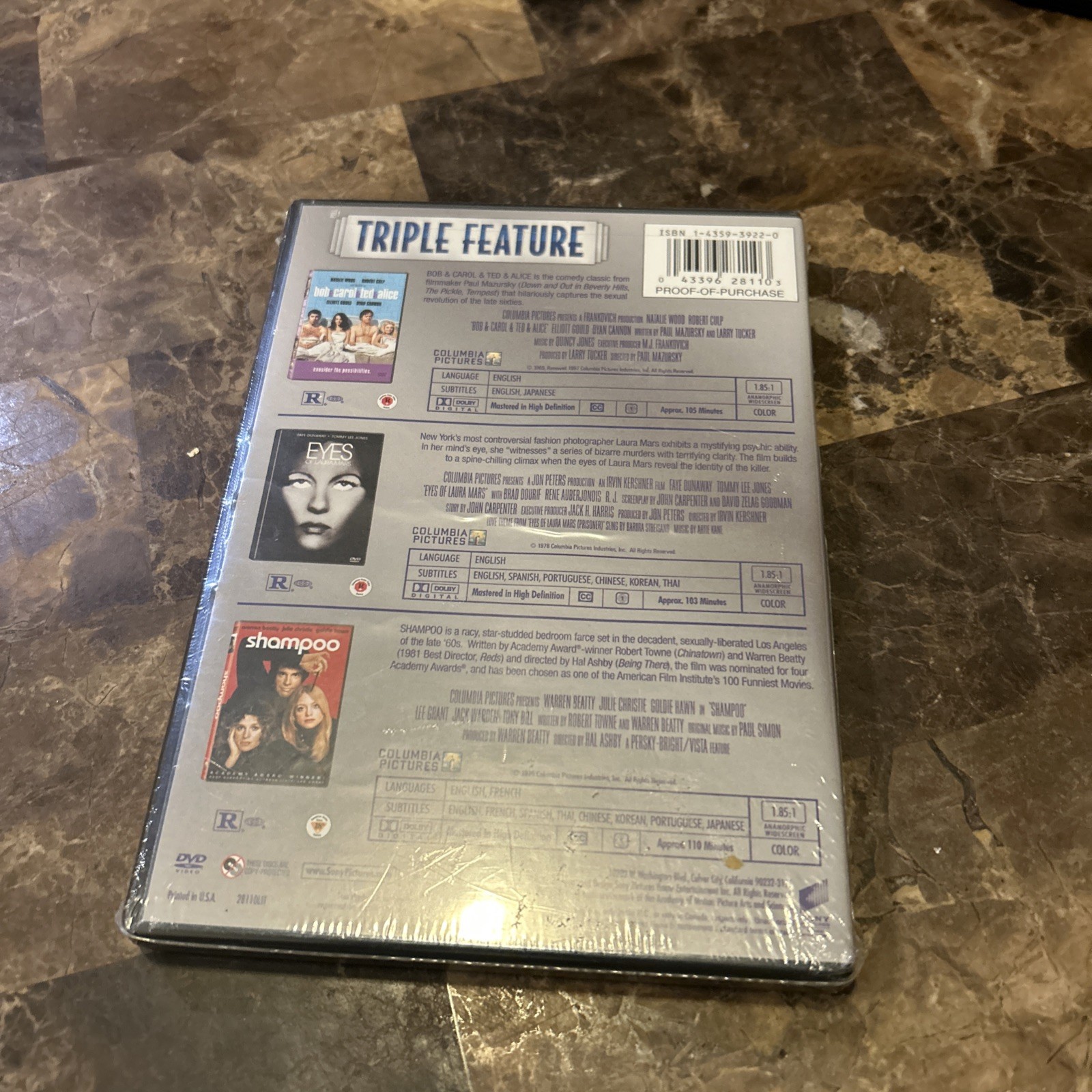 Bob Carol Ted Alice/Shampoo/Eyes of Laura Mars (DVD, 2008, 3-Disc Set)