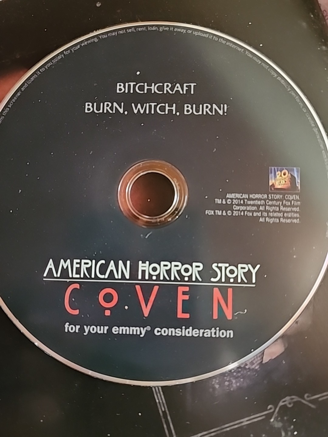 2014 AMERICAN HORROR STORY COVEN 2 EPS PROMO EMMY FYC DVD EVAN PETERS Bitchcraft
