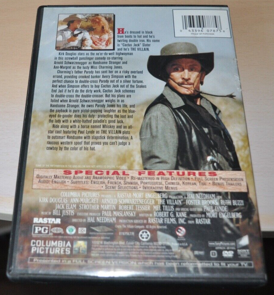 The Villain DVD 1979 Schwarzenegger Ann Margret Region 1 NTSC English Audio
