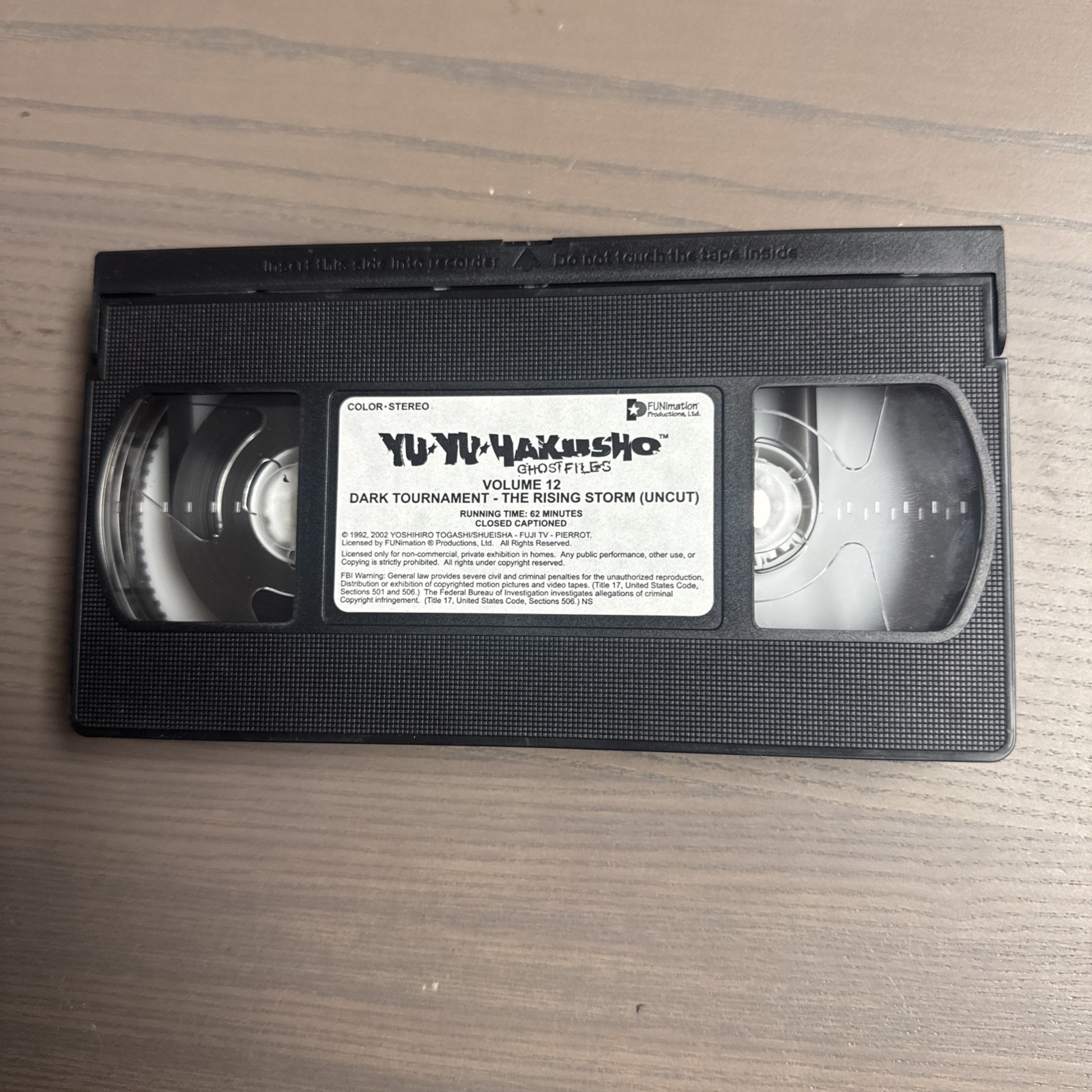 Yu Yu Hakusho: Dark Tournament Saga – Vol. 12: The Rising Storm VHS, 2003 Tested
