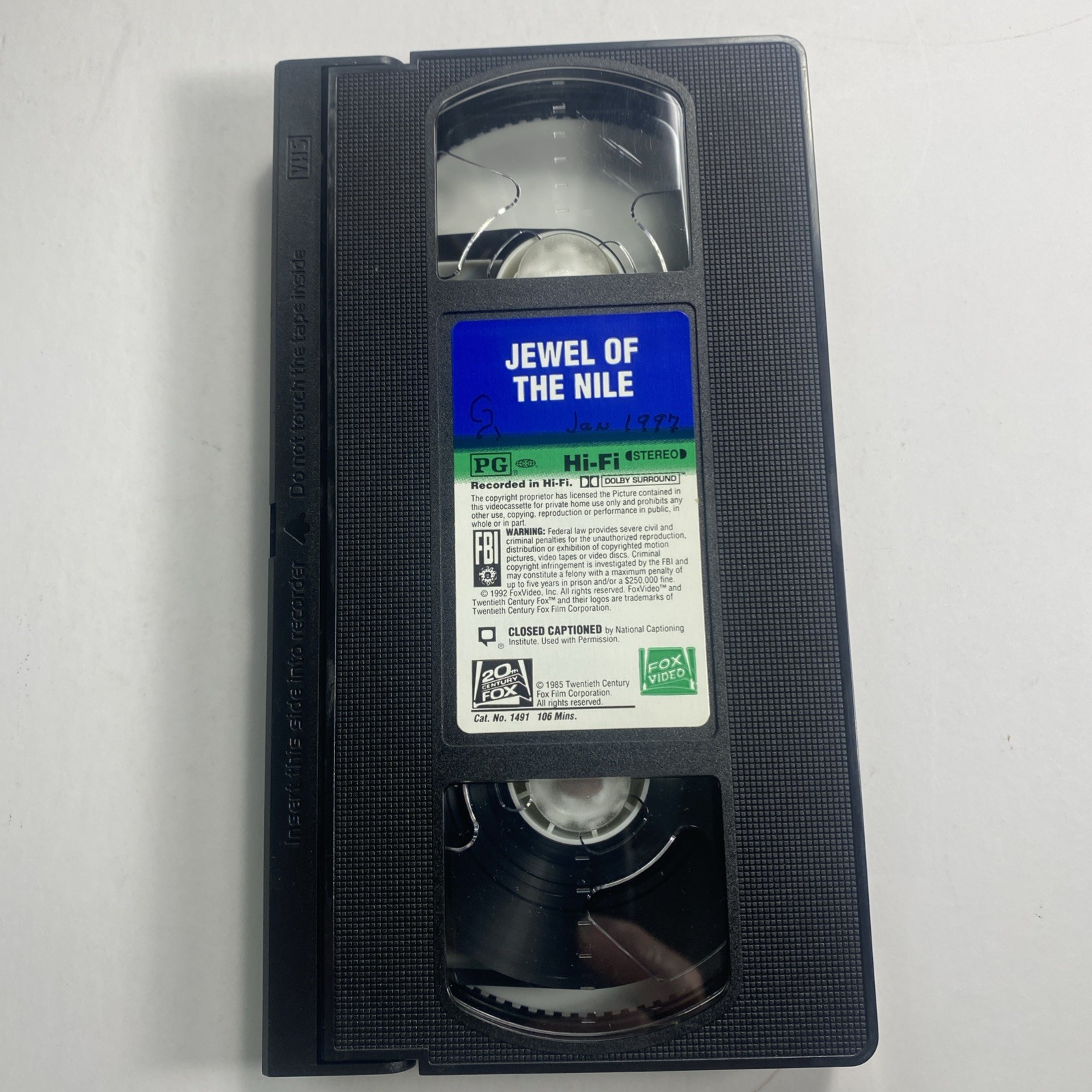 The Jewel of the Nile VHS 1985, Michael Douglas, Kathleen Turner & Danny Devi to