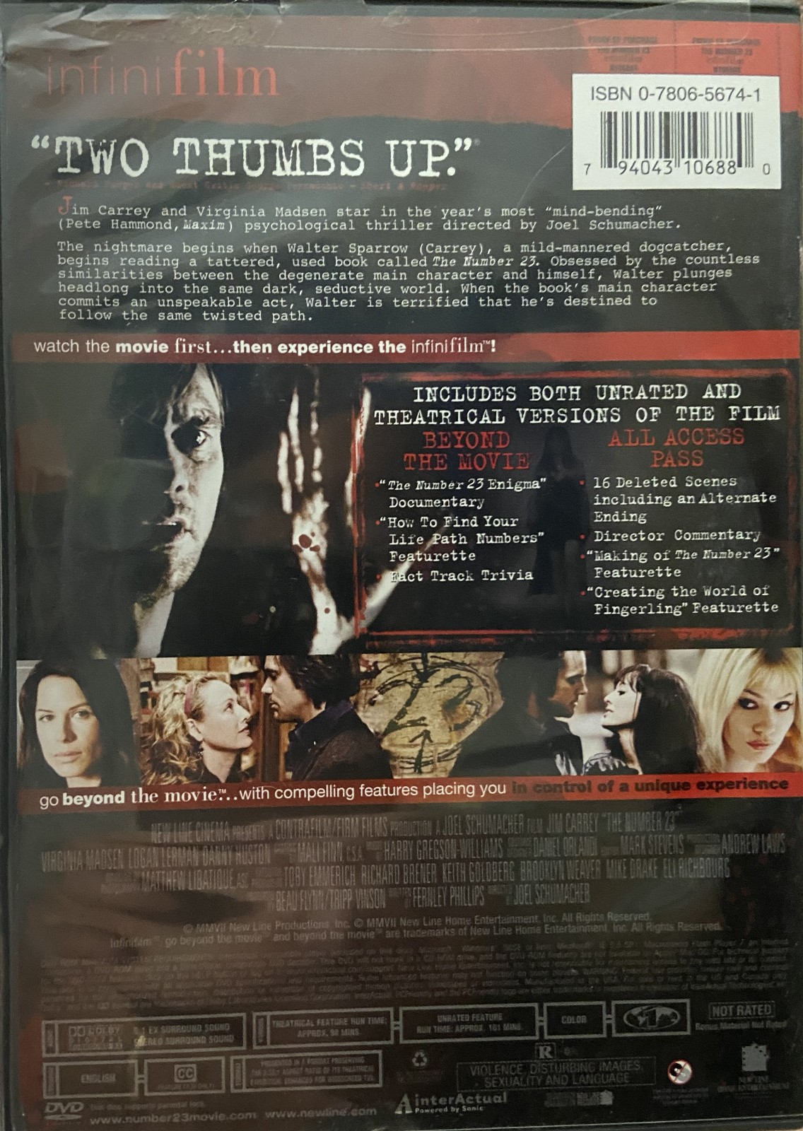 The Number 23 DVD Unrated