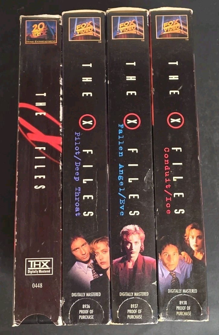 X-Files Movie And Television Seasons Lot Of 4 VHS Video Tapes Pilot, Deep Throat