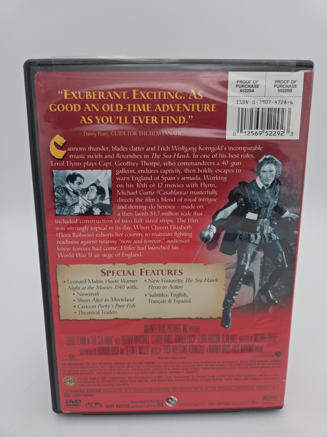 Sea Hawk, The (DVD) Good Condition Tested Free Shipping