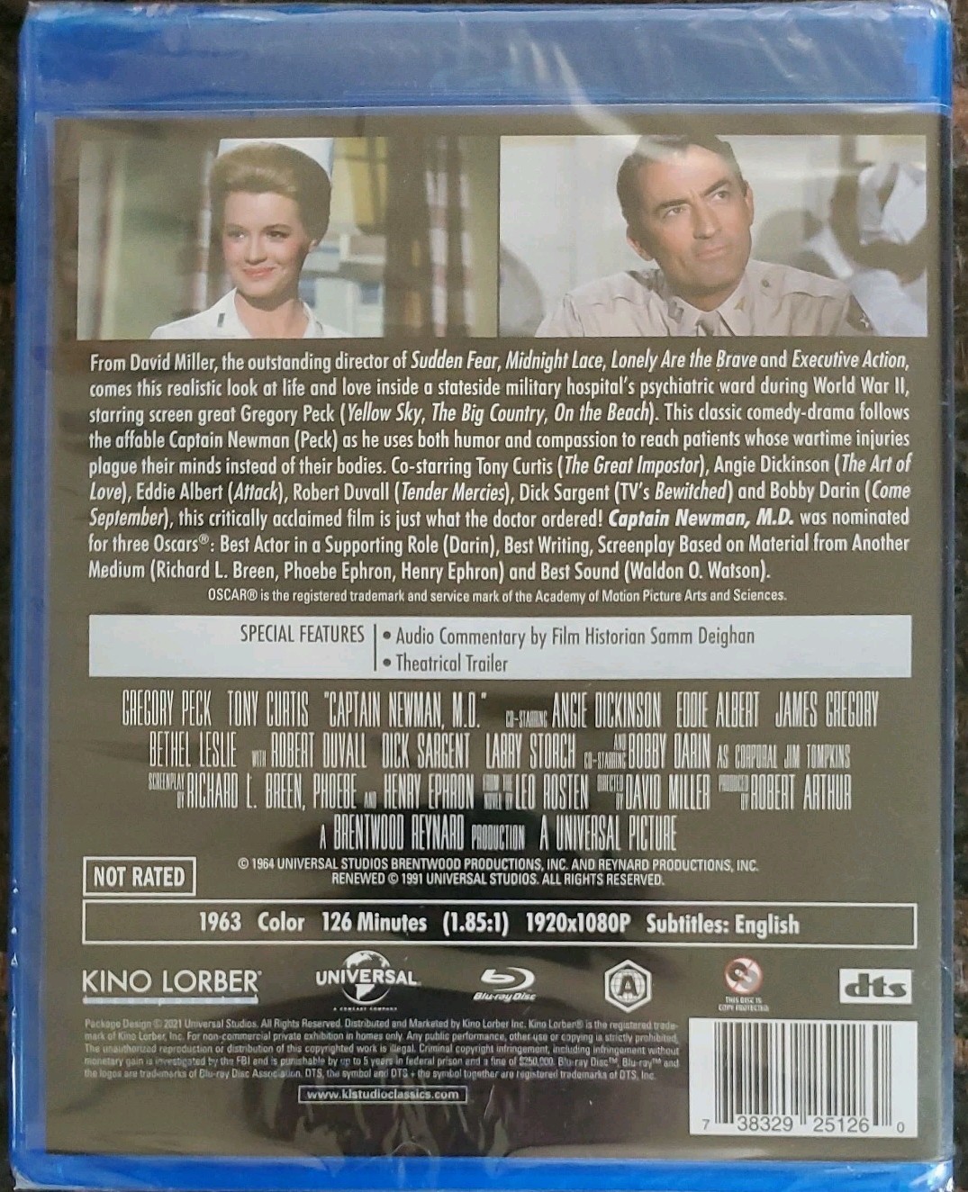 Captain Newman, M.D. (Brand New Blu-ray, 1963) Gregory Peck, Tony Curtis