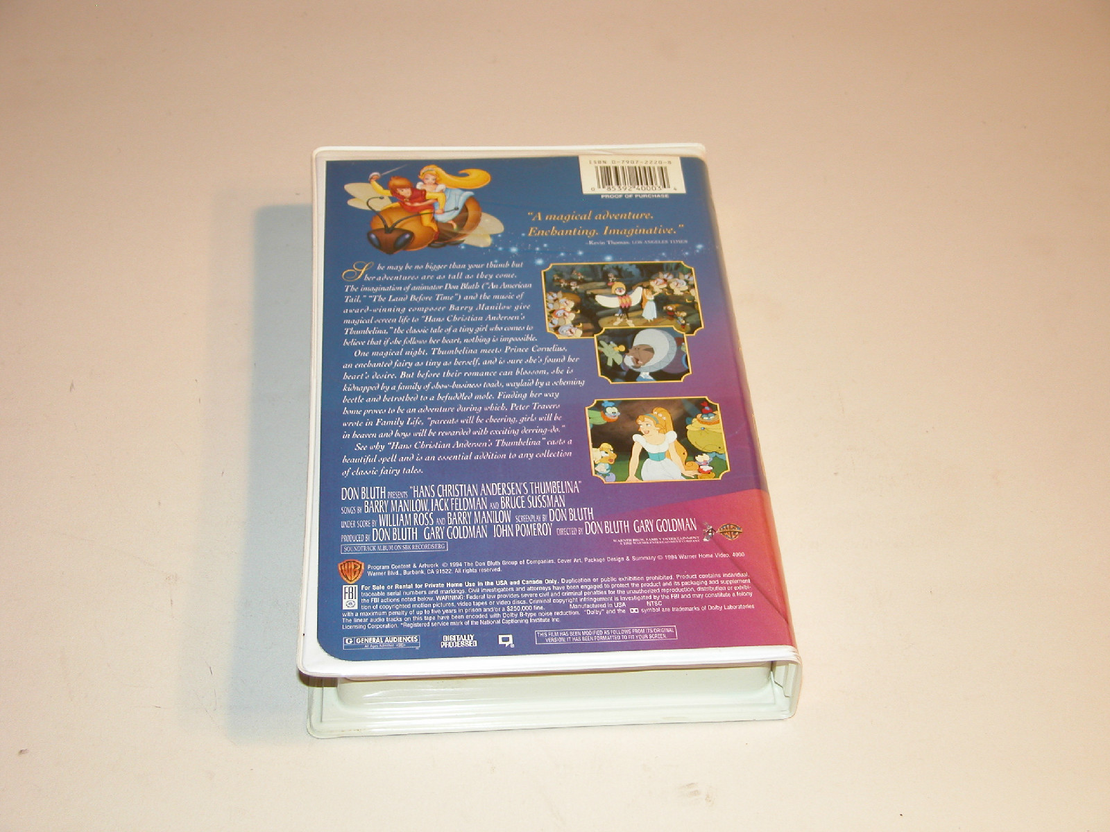 THUMBELINA HOME USE COPY 1994 VHS 24000 WB HOME VIDEO