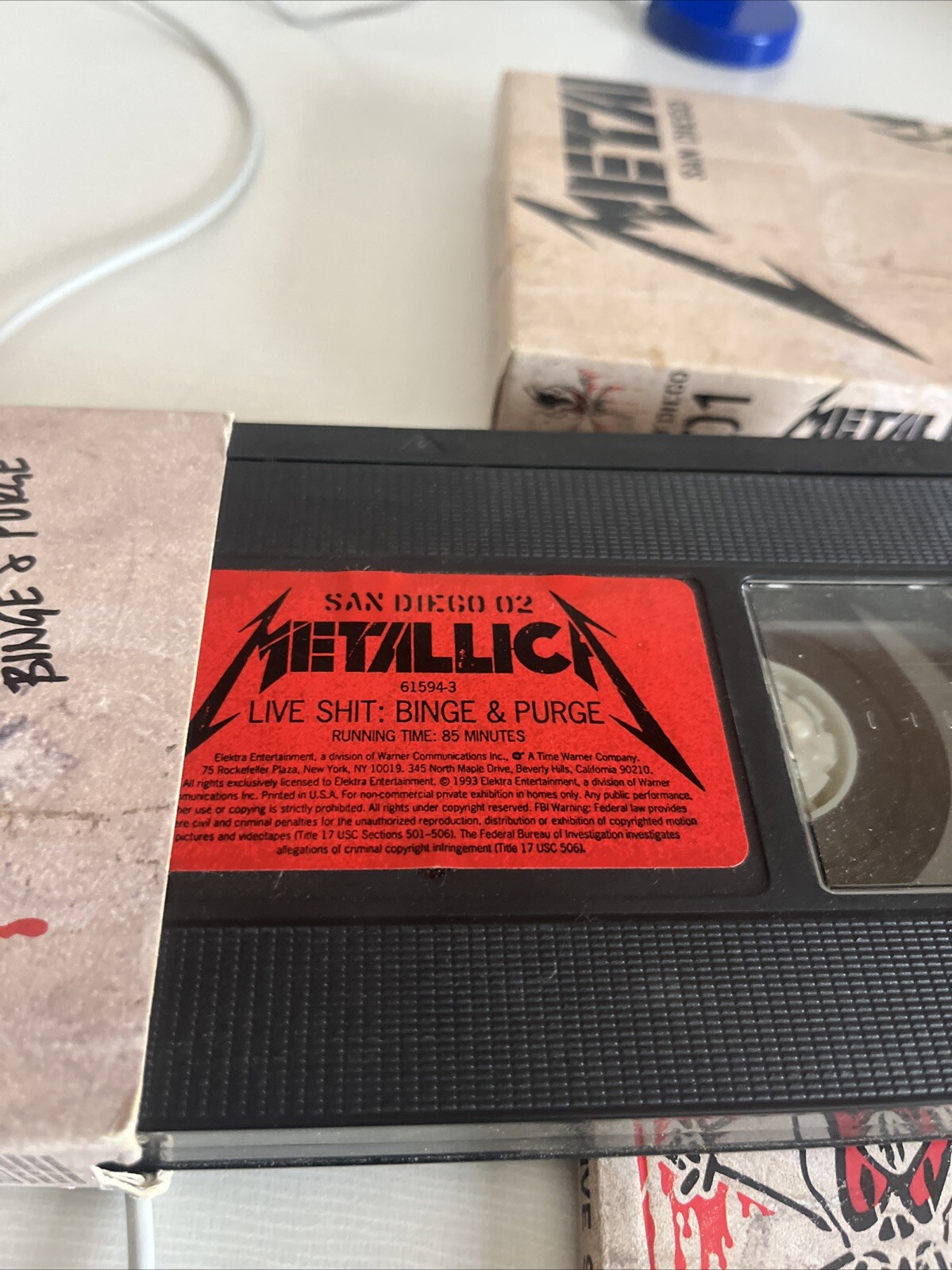 Metallica Live Shit Binge and Purge San Diego VHS Cassette Tapes And Book