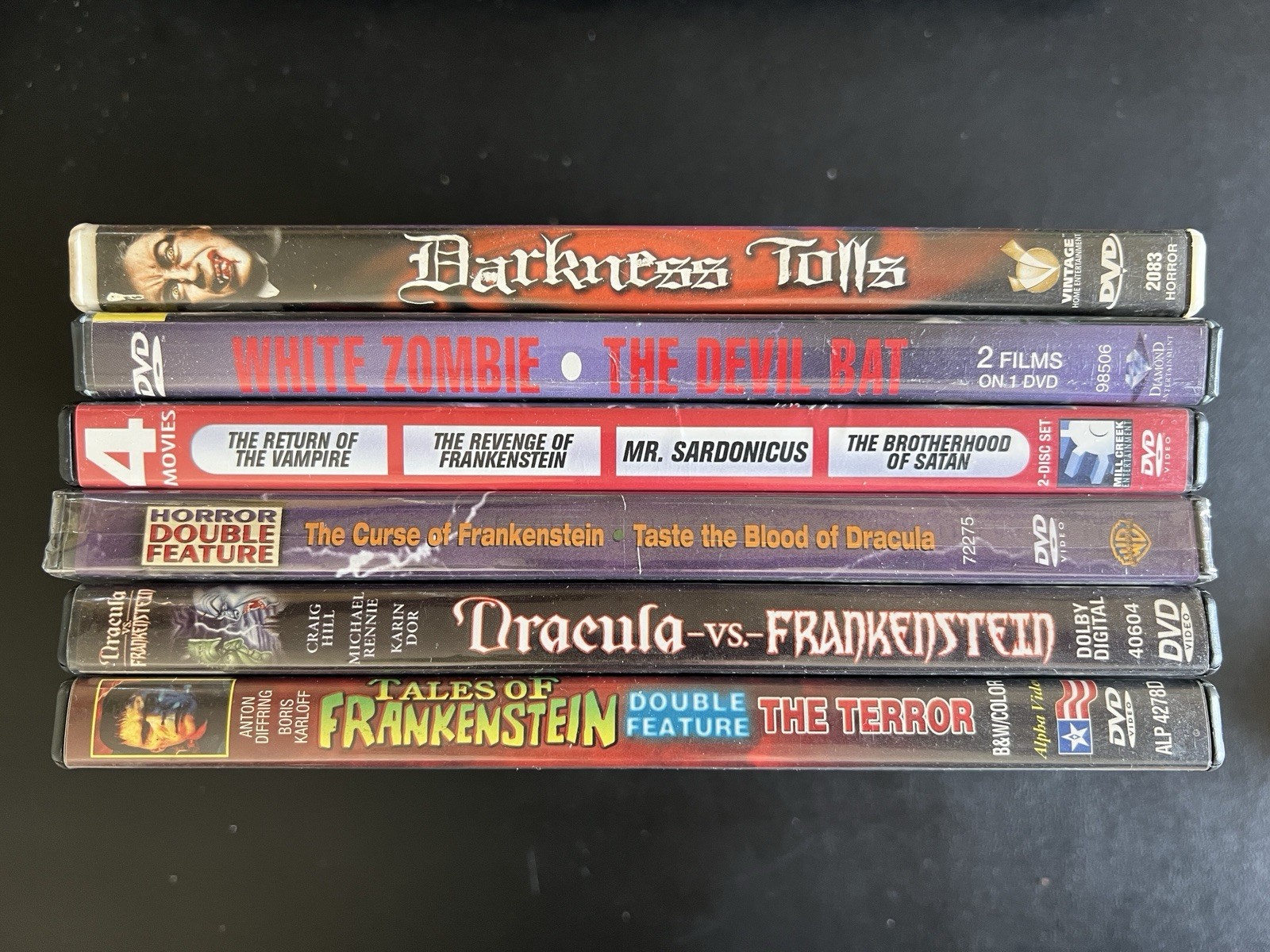 Horror Multi-Movie DVD Lot of 6 – Frankenstein, Dracula – Legosi, Cushing, Lee