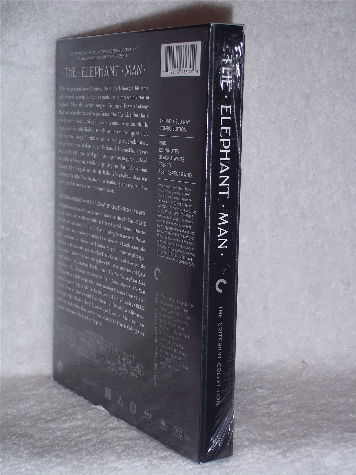 The Elephant Man (4K/Blu-ray, 2026, CRITERION) NEW David Lynch John Hurt drama
