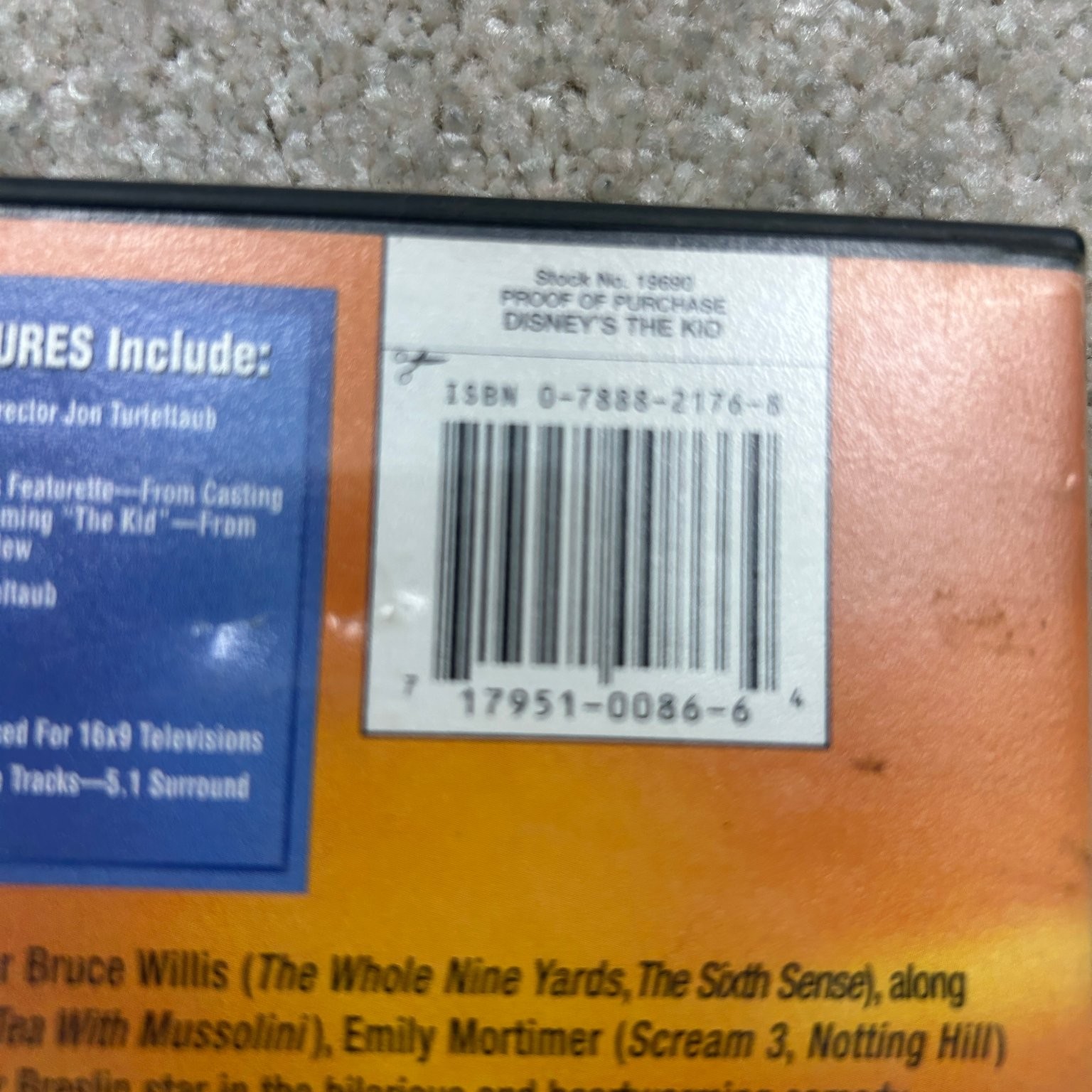 Disney’s The Kid DVD 2000 Bruce Willis Lily Tomlin Spencer Breslin Widescreen