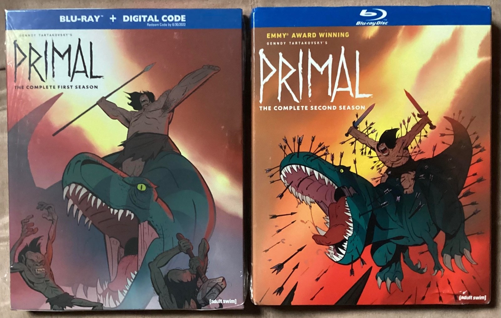 Genndy Tartarkovsky’s Primal Complete Seasons One & Two Blu-rays with Slipcovers