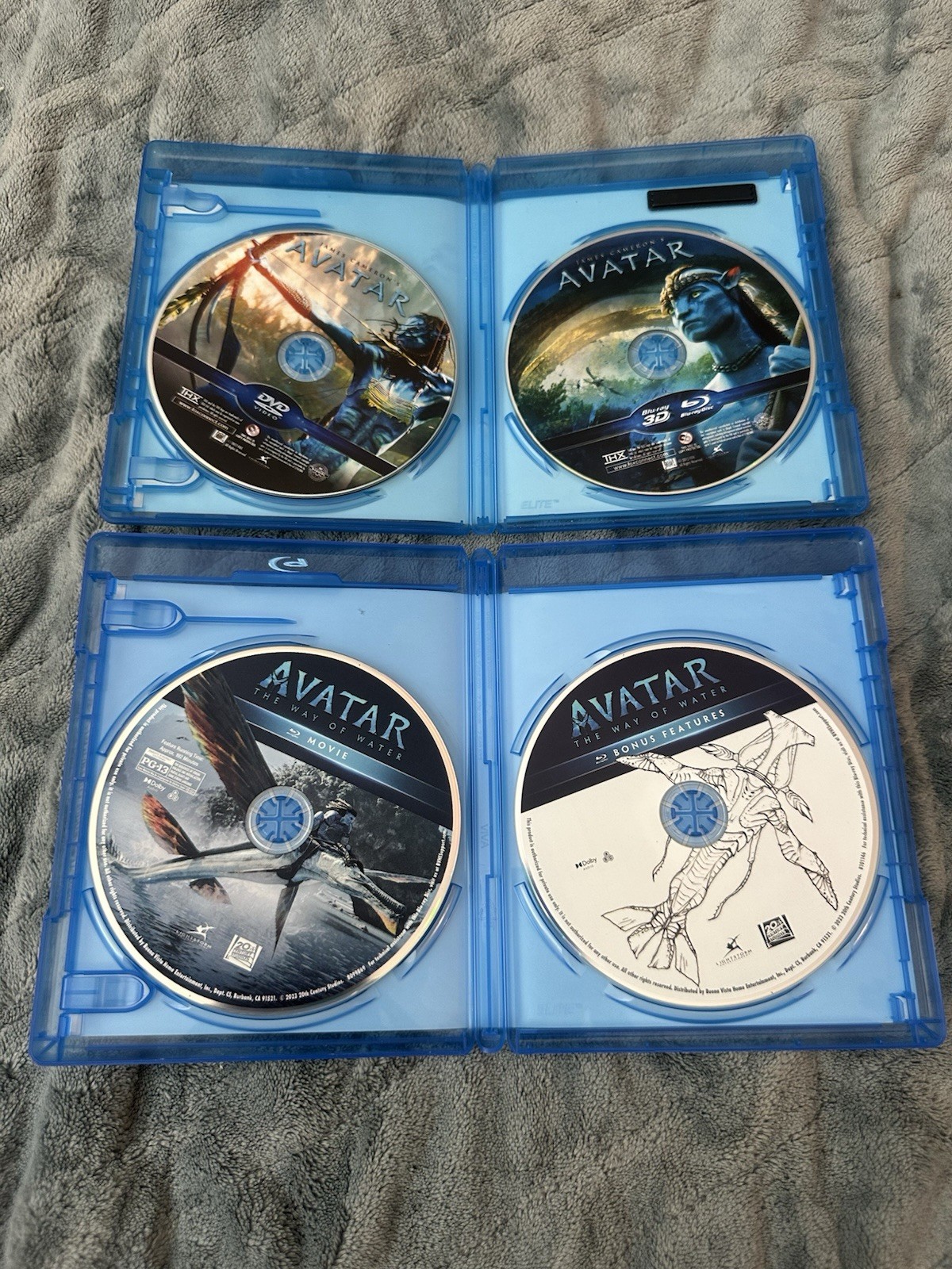 Avatar The Way Of Water & Avatar 3D Blu-Ray Lot Set Like New No Digital Codes
