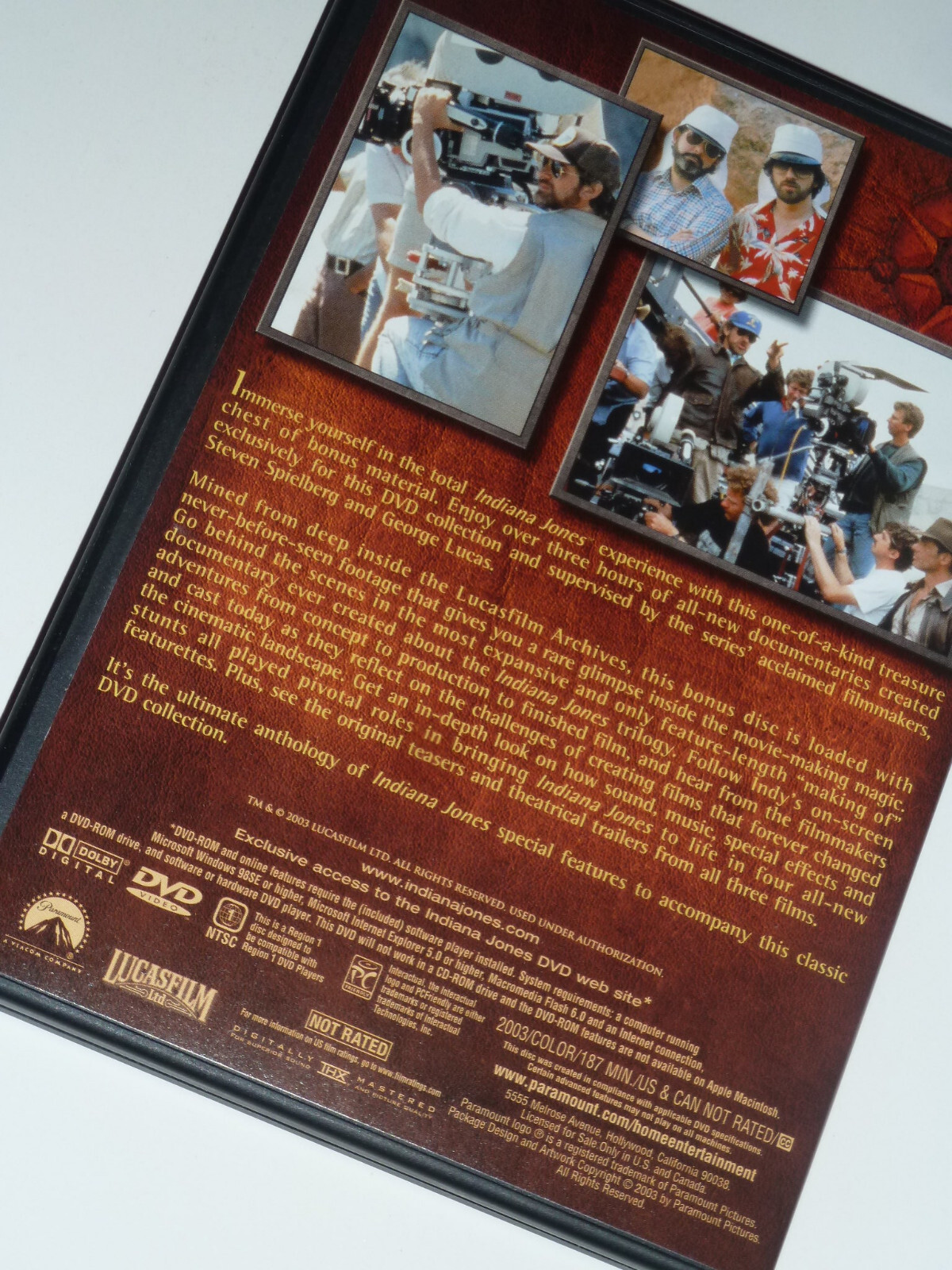 Indiana Jones Bonus Material DVD 2003 making-of documentary features bonus disc!