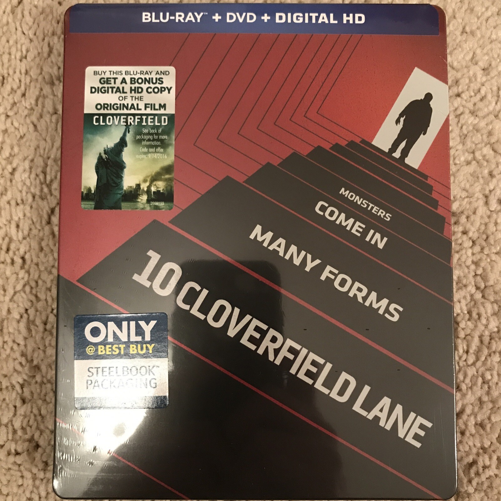 NEW MINT 10 Cloverfield Lane Best Buy Exclusive Steelbook Blu-ray+DVD US Release