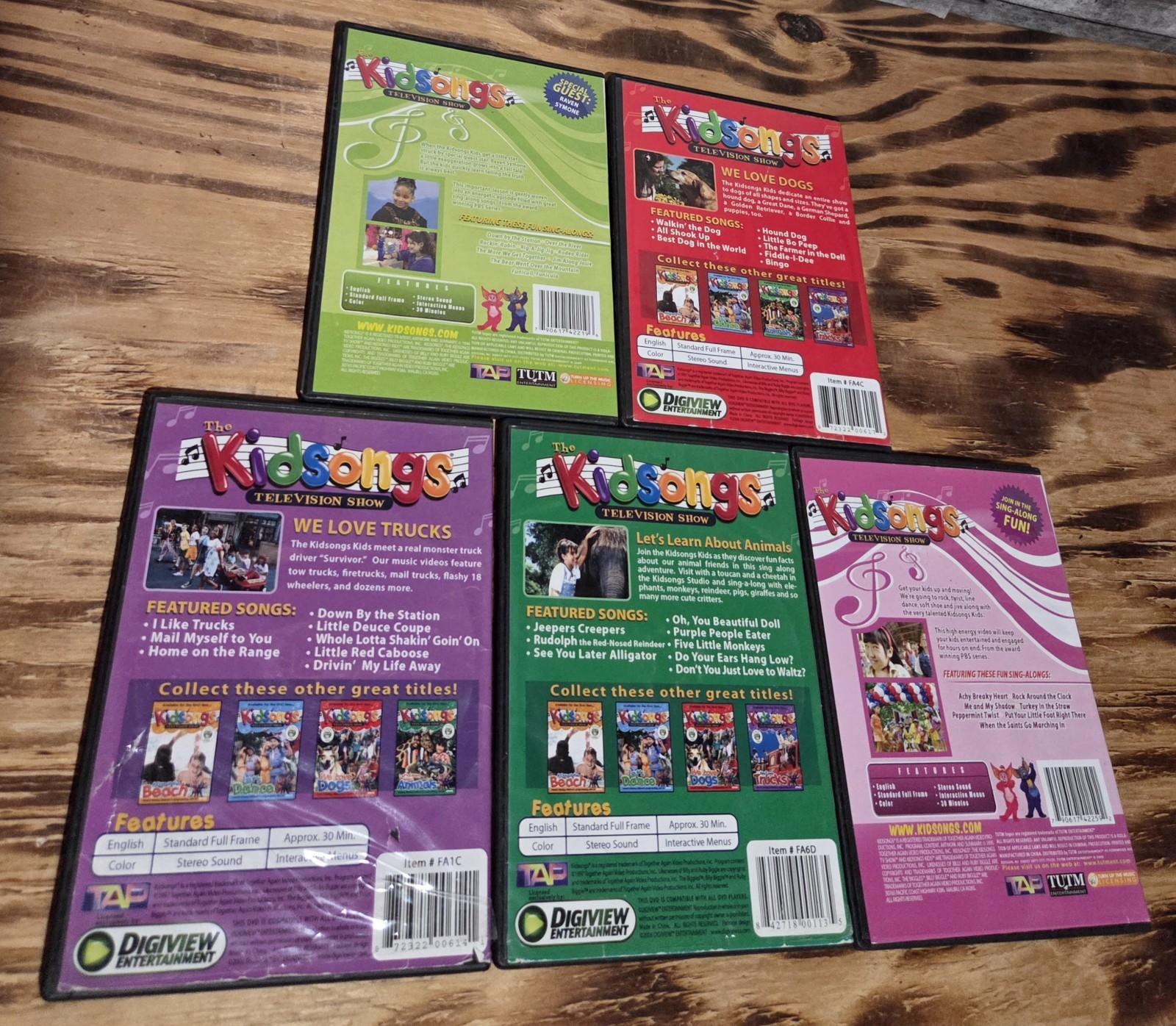 Vintage Y2K The Kidsongs Television Show PBS Lot Of 5 DVD Children’s