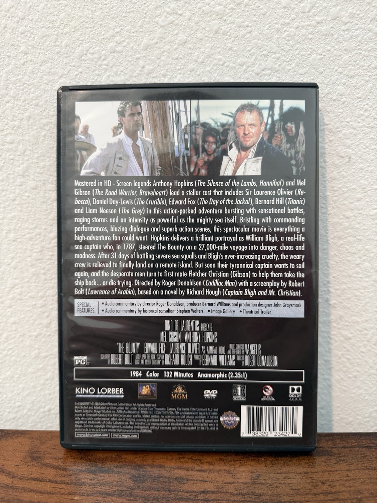 The Bounty DVD, Mel Gibson, Anthony Hopkins, Kino Lorber Release, Bonus