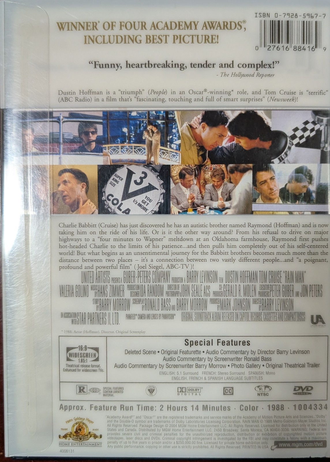 Metro Goldwyn Mayer Rain Man Special Edition DVD Dustin Hoffman Tom Cruise