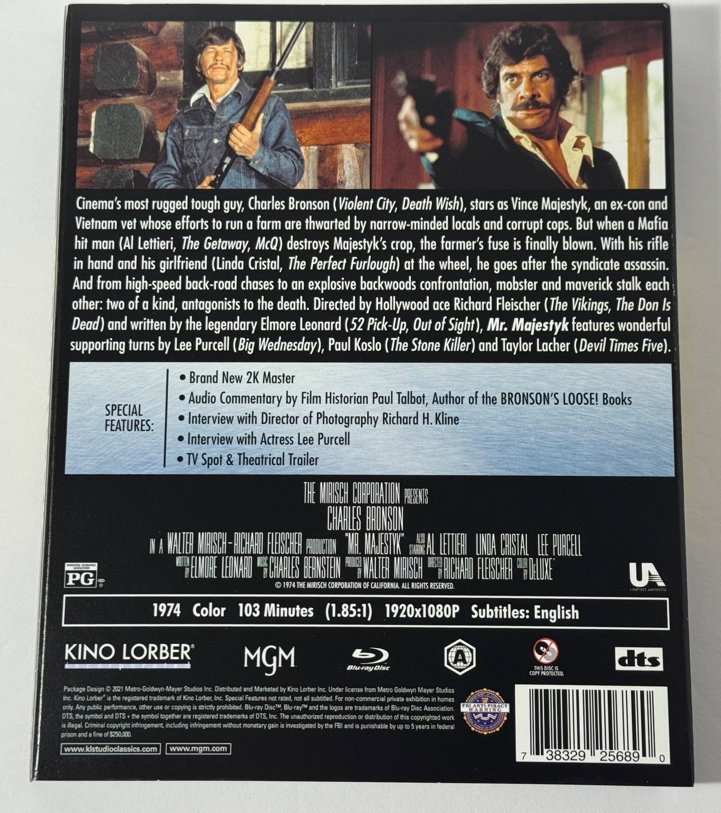No Discs-SLIP COVER ONLY- Mr. Majestyk Blu Ray-Kino Lorber Cult Action