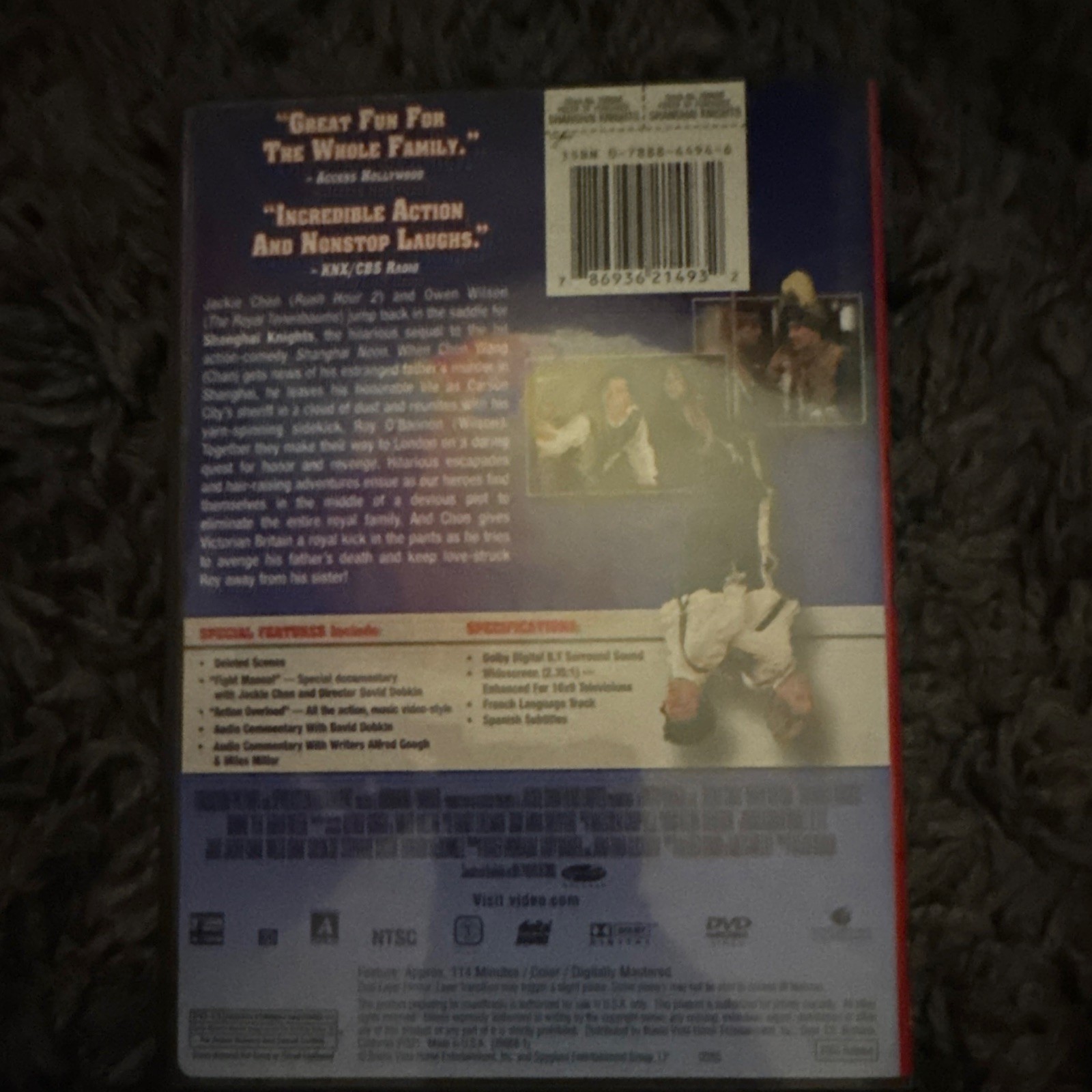 Shanghai Knights DVD PG-13 Jackie Chan Owen Wilson David Dobkin +Deleted