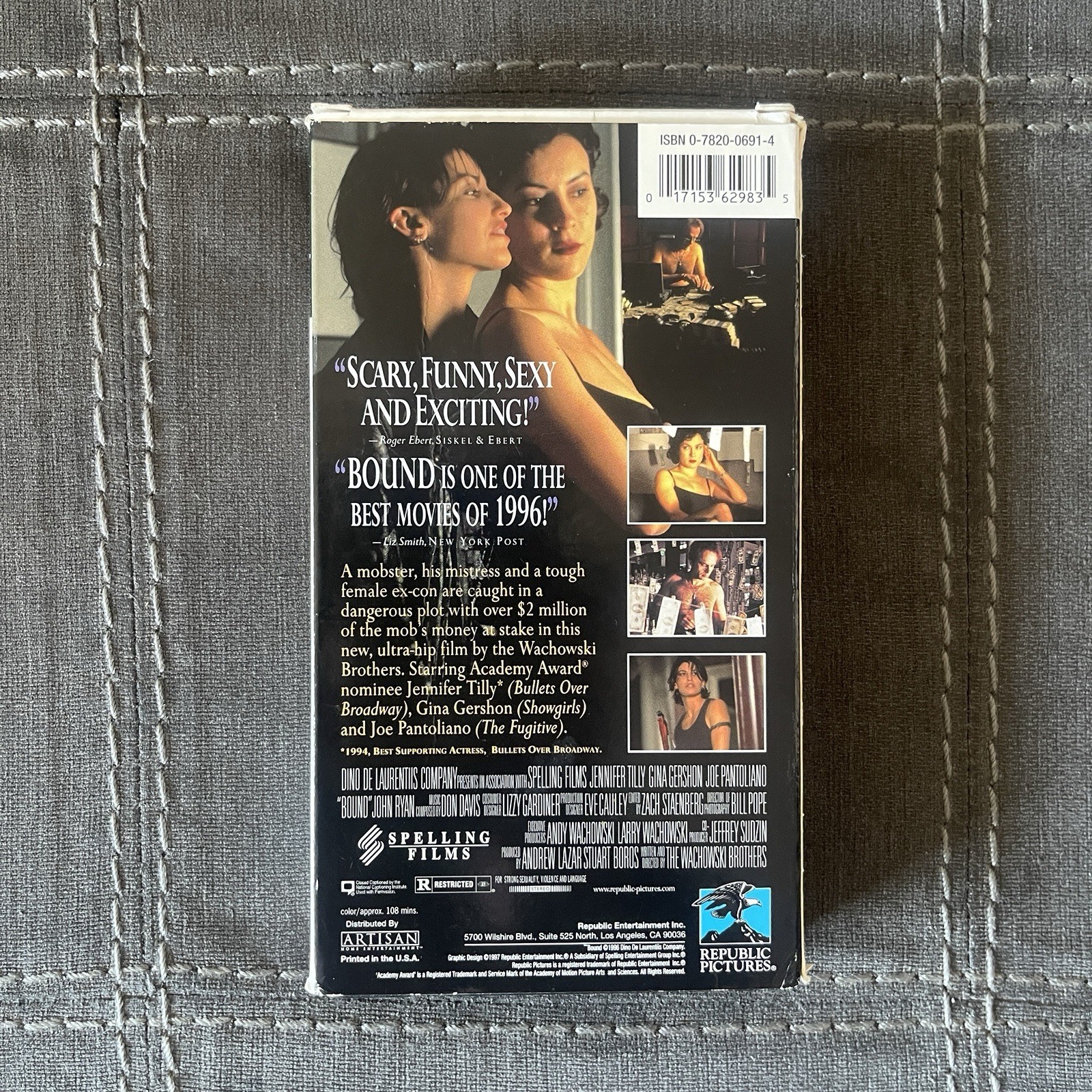 Bound VHS (1997) Jennifer Tilly – Gina Gershon (Excellent Condition)