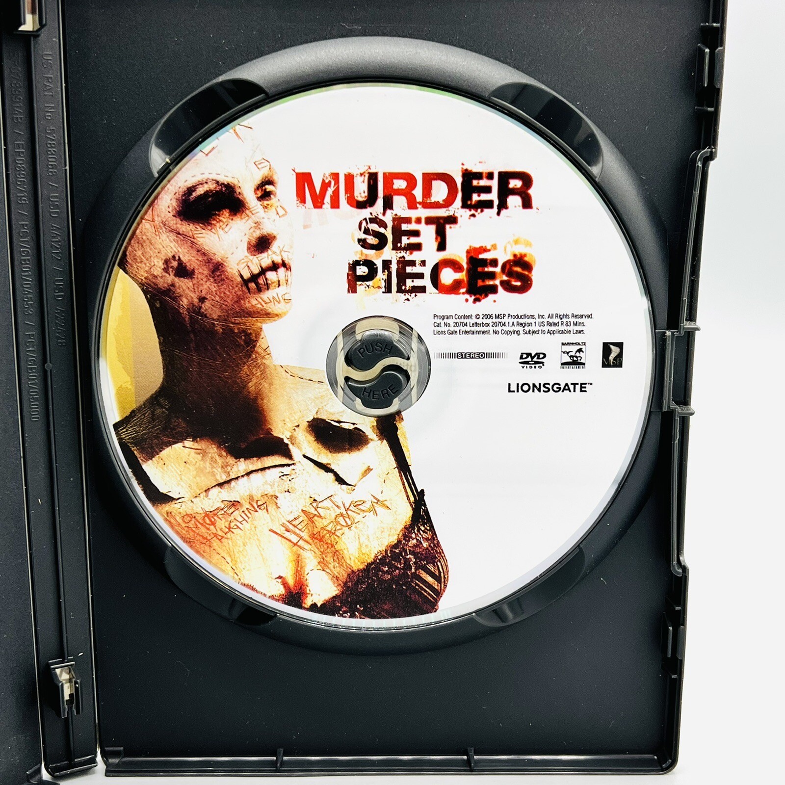 MURDER SET PIECES DVD Horror HTF Rare Sven Garret Gunner Hansen Tony Todd Rental