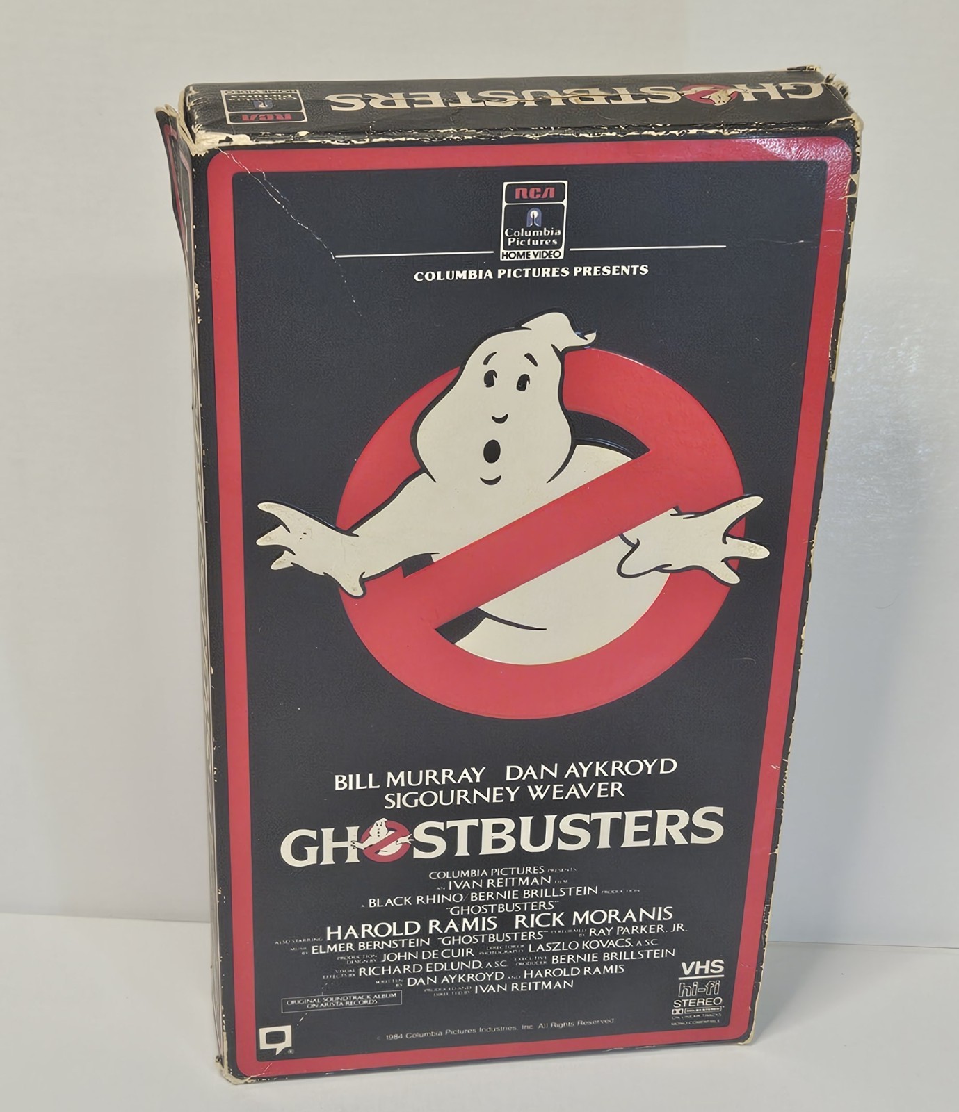 Vintage Ghostbusters VHS W/ Side Open Full Slip Sleeve Red Border Murray (1985)