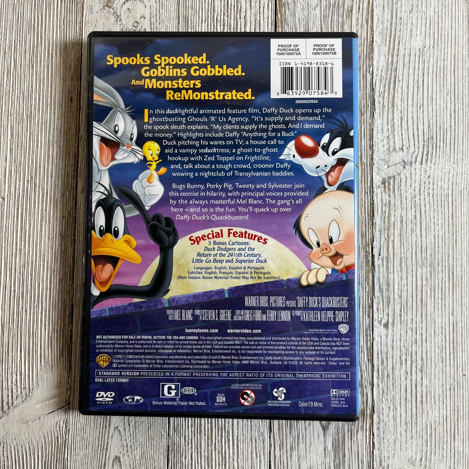 Daffy Duck’s Quackbusters DVD 2008 Looney Tunes Mel Blanc Bugs Bunny