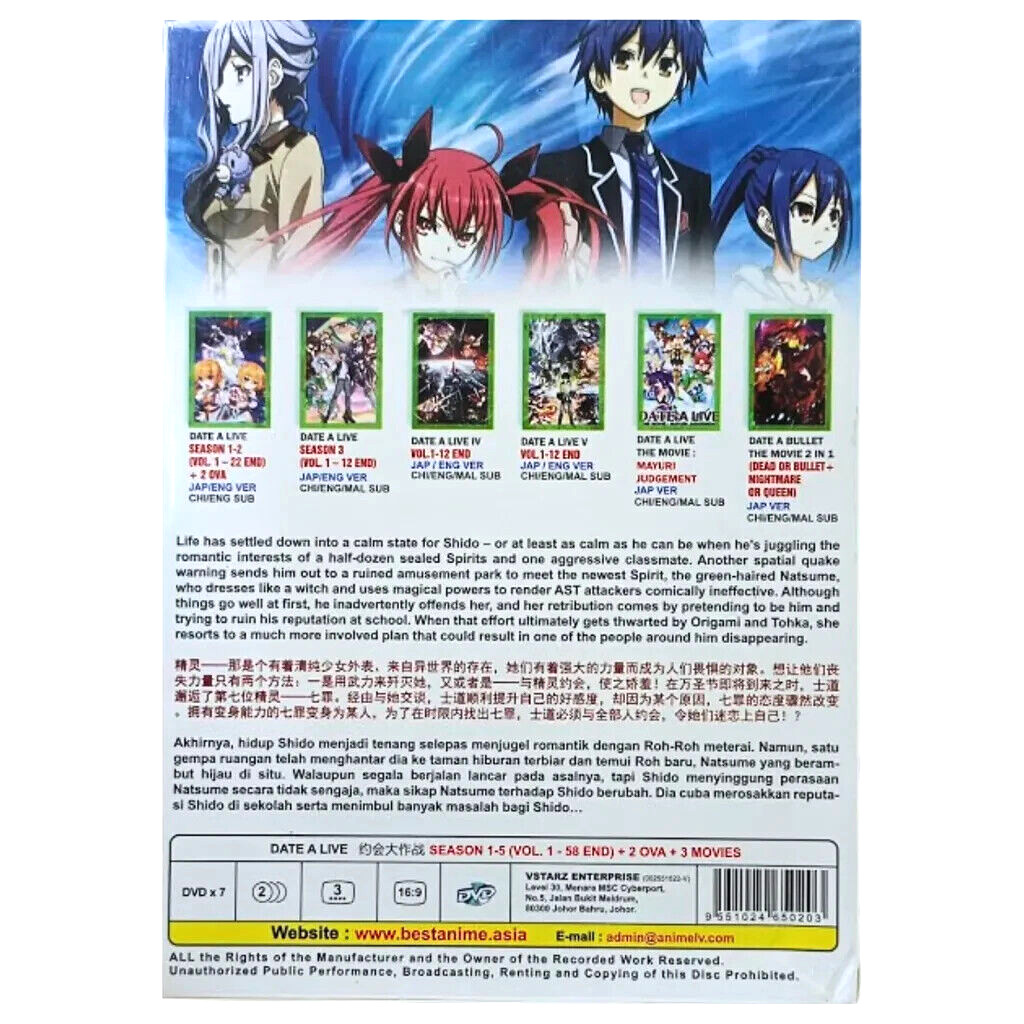 ANIME DVD~ENGLISH DUB~Date A Live Season 1-5 (1-58End+2 OVA+3 Movie) All Region