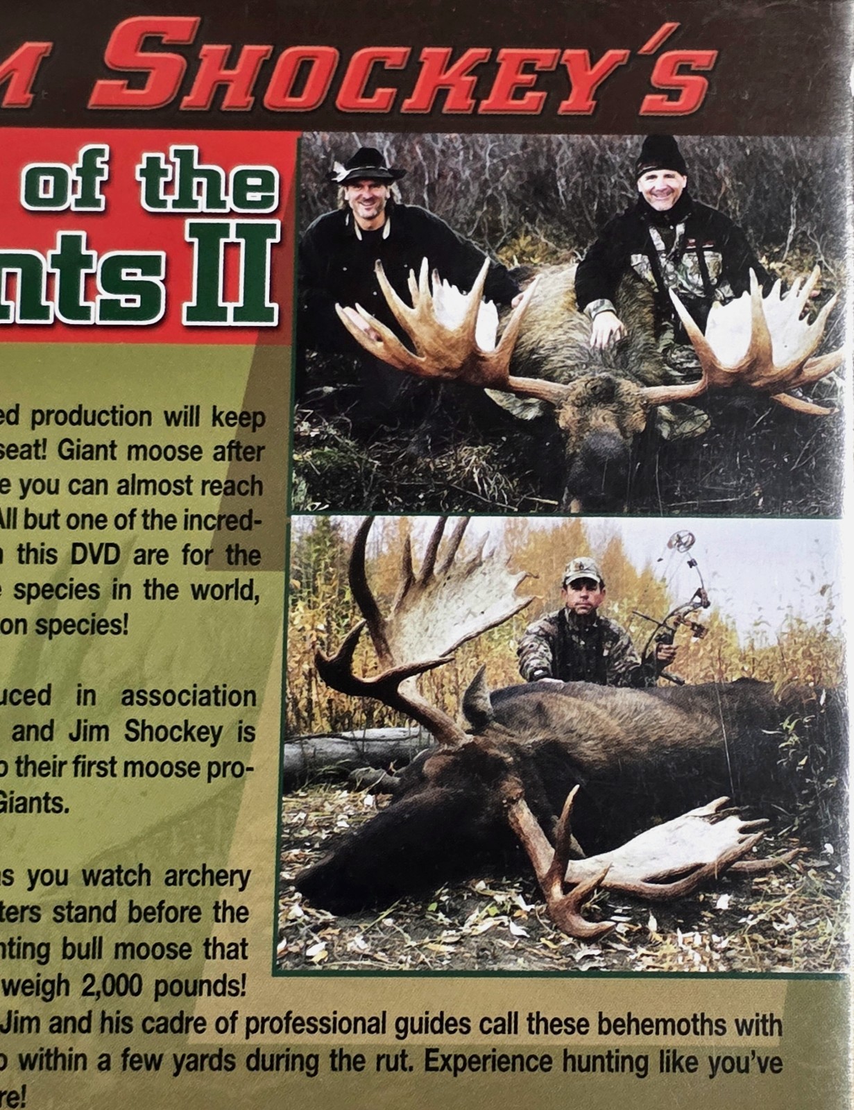 Jim Shockeys Land of the Giants II DVD 8 Wild Moose Hunts Largest Bulls in World