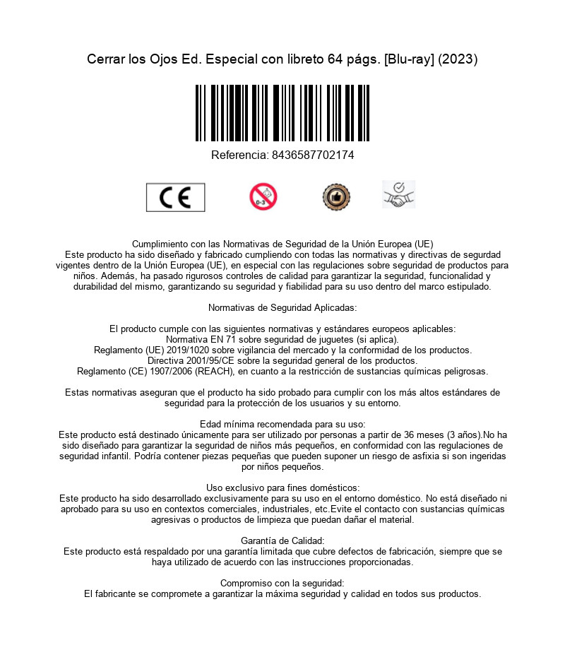 Cerrar los Ojos Ed. Especial con libreto 64 págs. [Blu-ray] (2023)